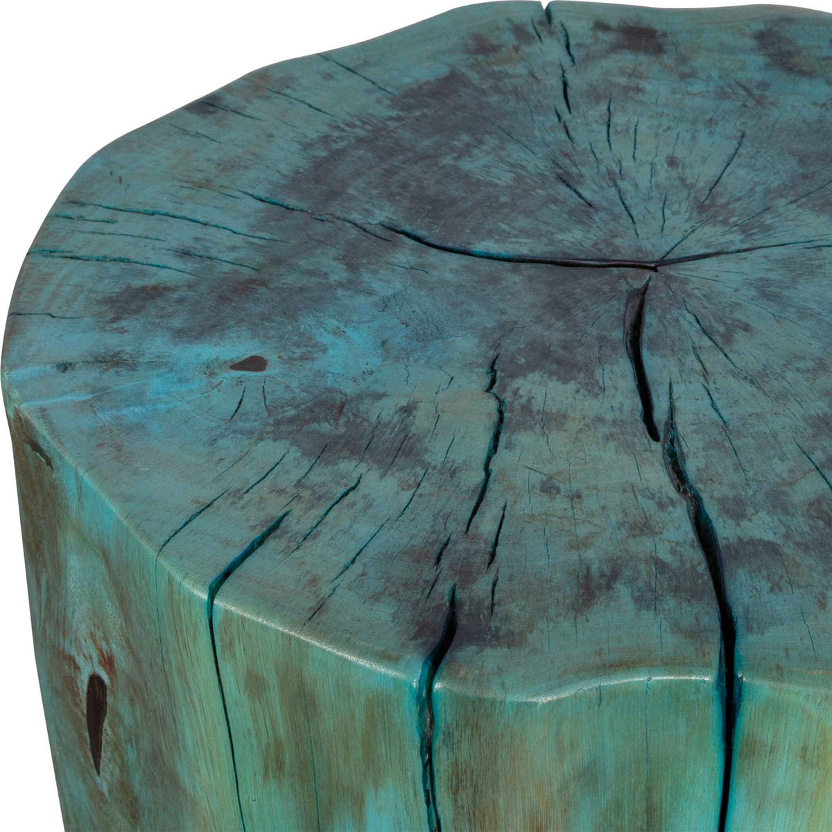 Modern European furniture - Blue-Green Tamarind Wood Accent Stool - www.oroa.com