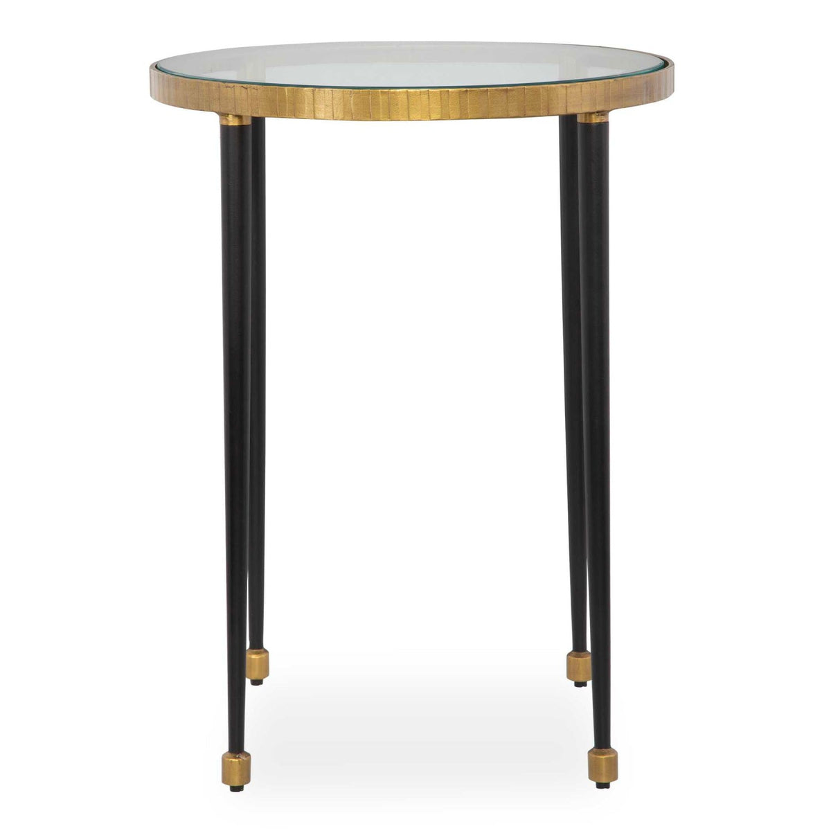 Gold Rimmed Glass Side Table by Uttermost Stiletto
