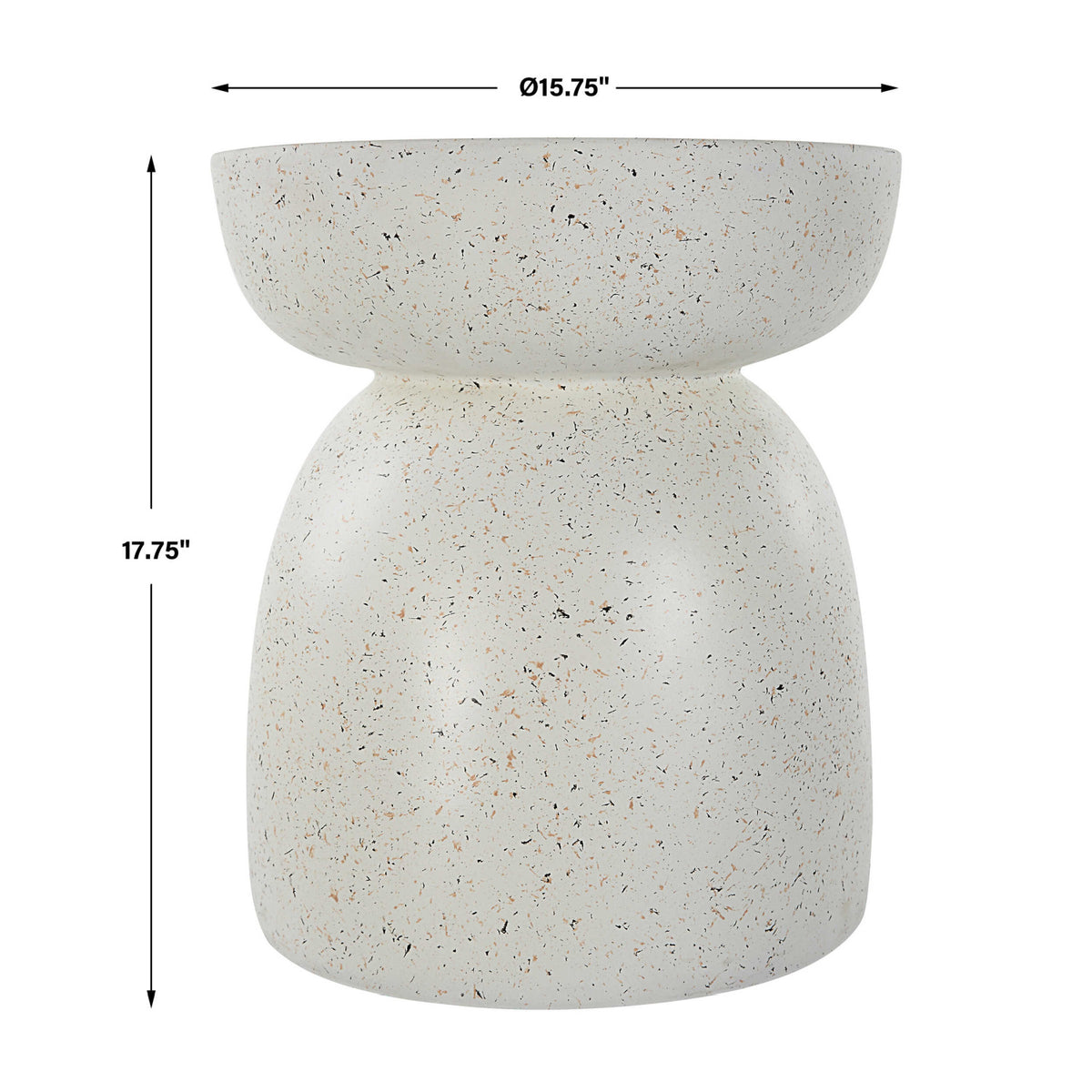 Modern European furniture - White Speckled Accent Table - www.oroa.com