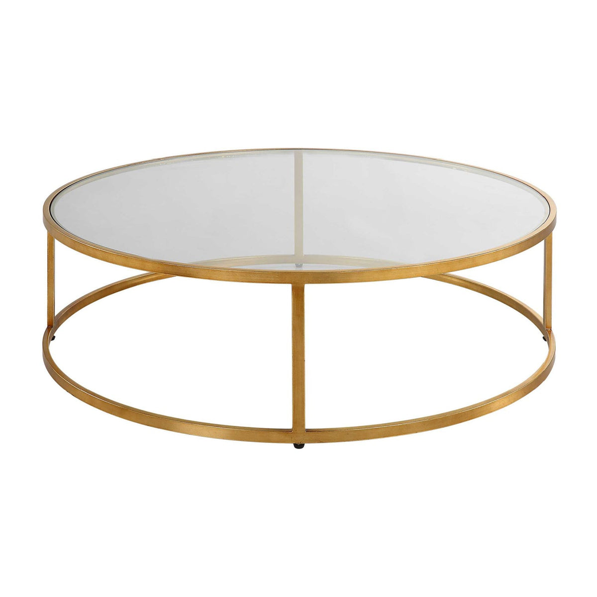 Gold Framed Glass Coffee Table by Uttermost Radius, alternate view 4
