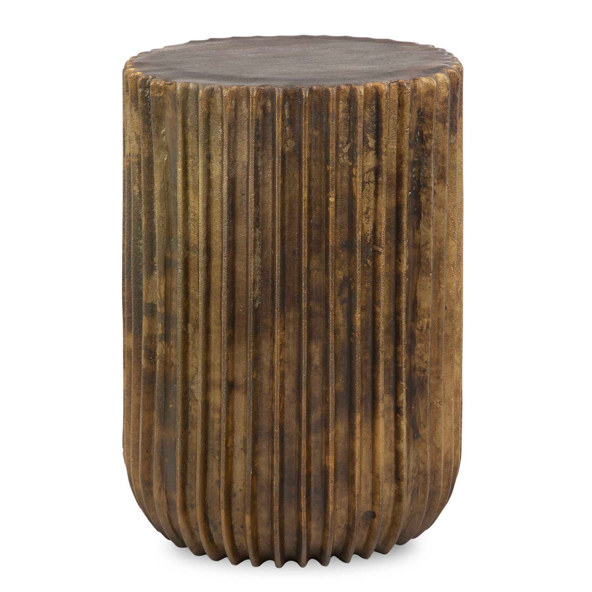 Fluted Antique Gold Accent Table by Uttermost Peaks And Valleys