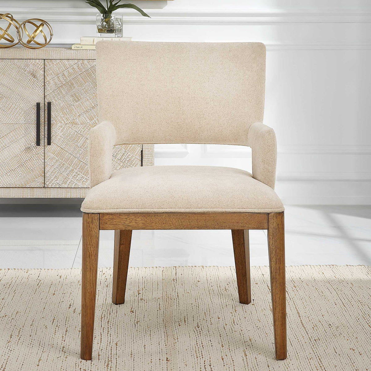 Cream Open-Back Dining Chair by Uttermost Aspect, alternate view 10