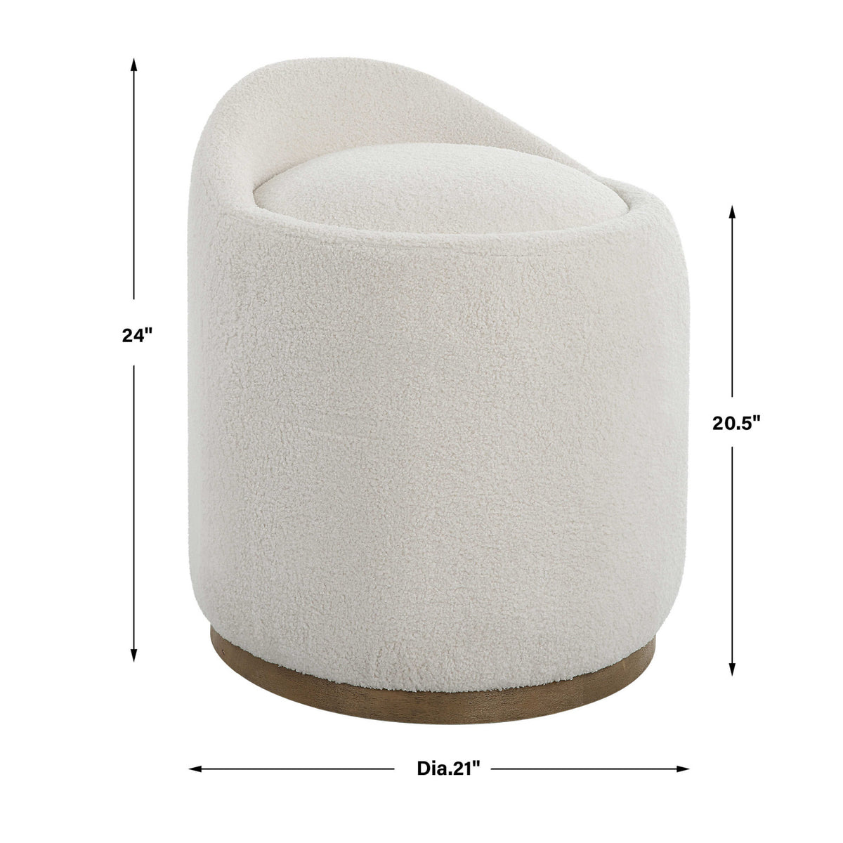 Modern European furniture - White Sheepskin Swivel Ottoman - www.oroa.com