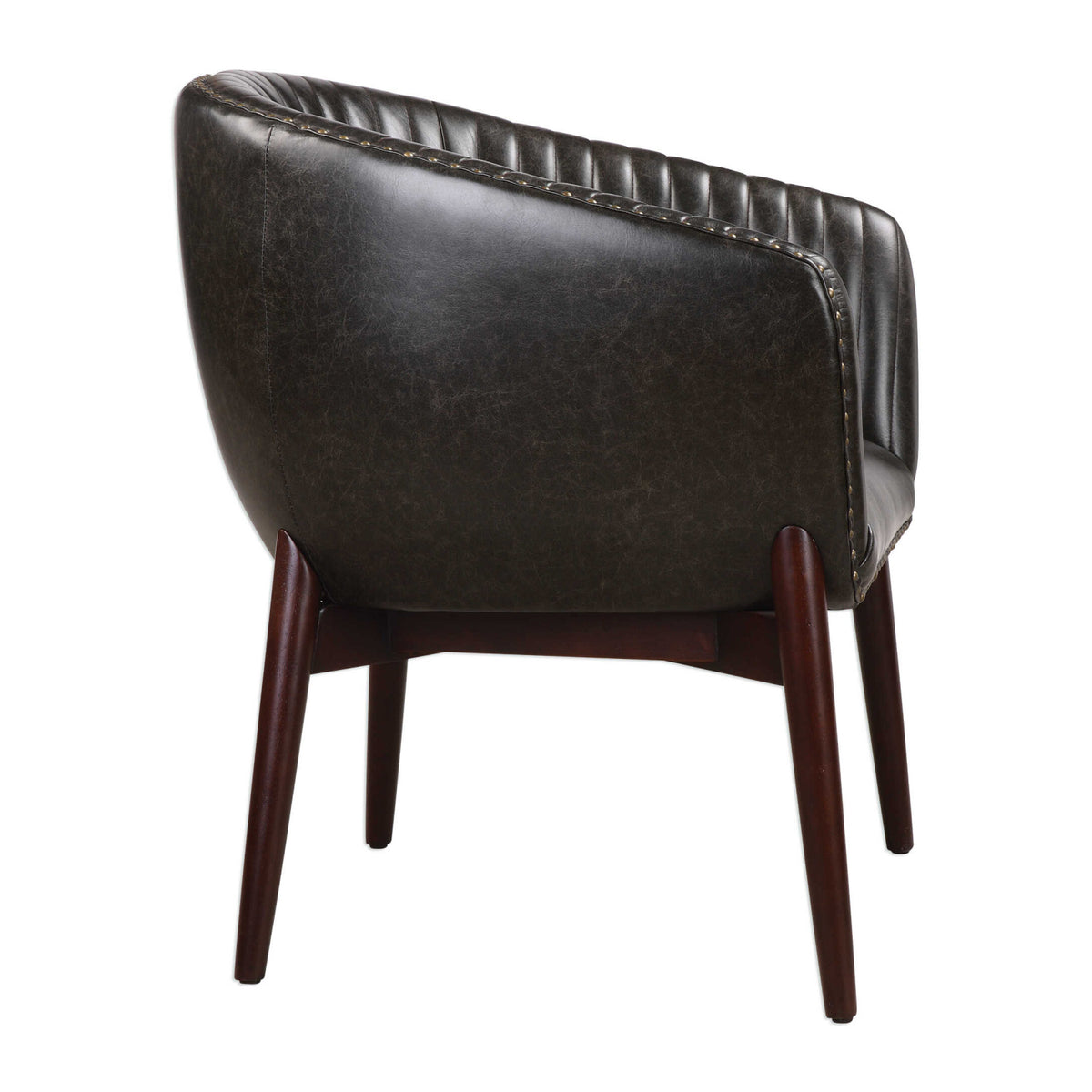 Modern European furniture - Black Leather-Look Accent Chair - www.oroa.com