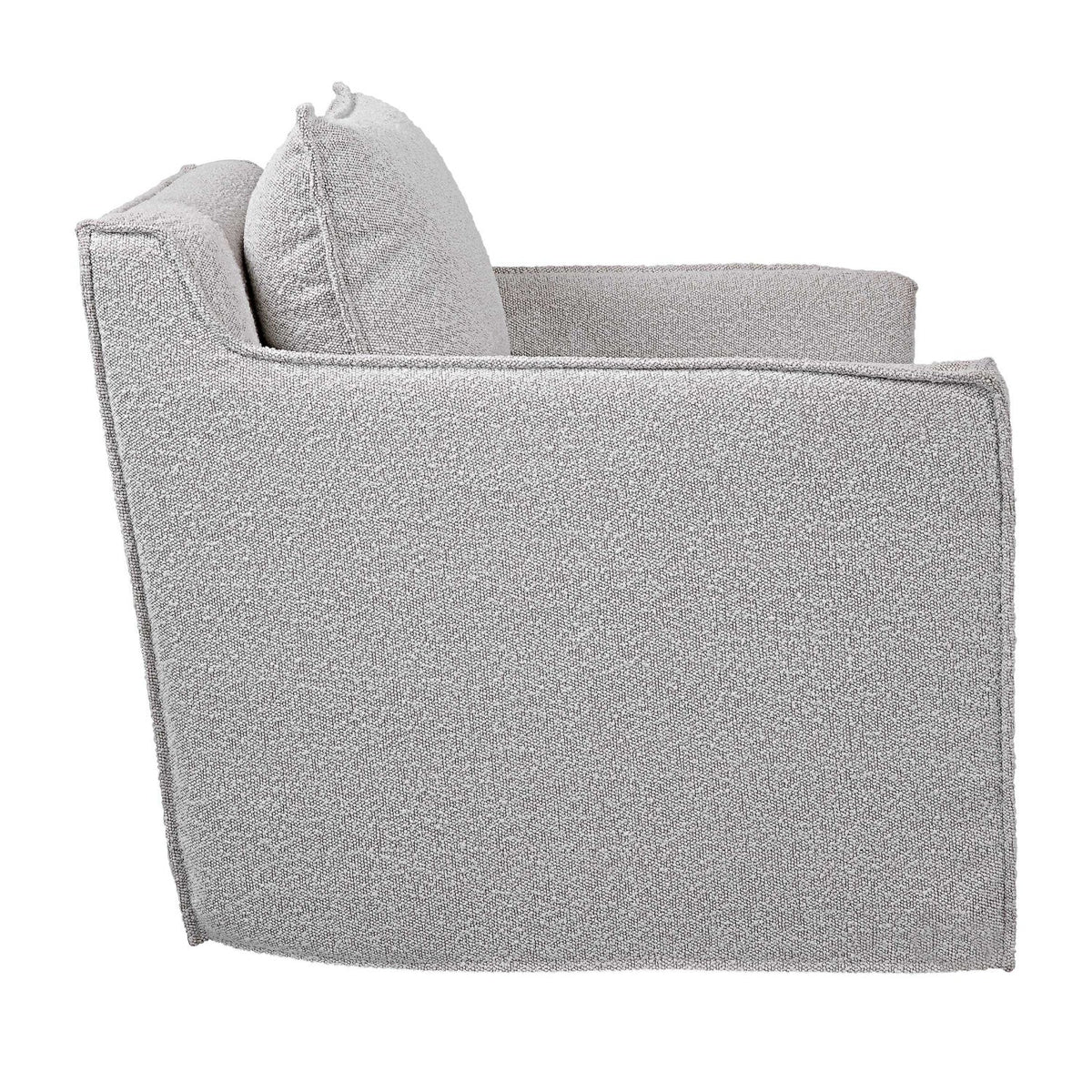 Gray Boucle Slipcover Swivel Chair by Uttermost Welland, alternate view 4