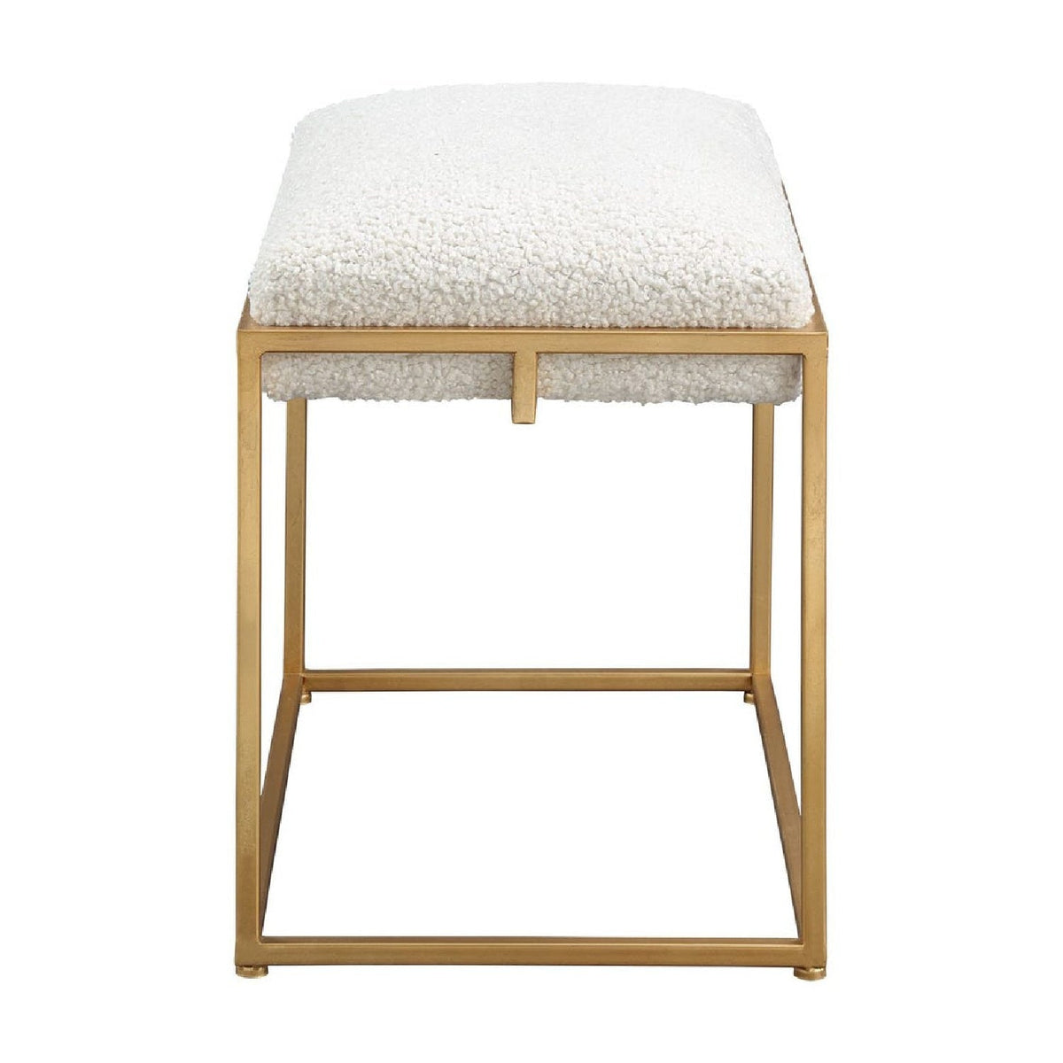 Gold Framed Shearling Bench by Uttermost Paradox, alternate view 4