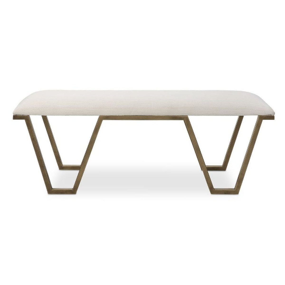 White Textured Fabric Bench by Uttermost Farrah, alternate view 3