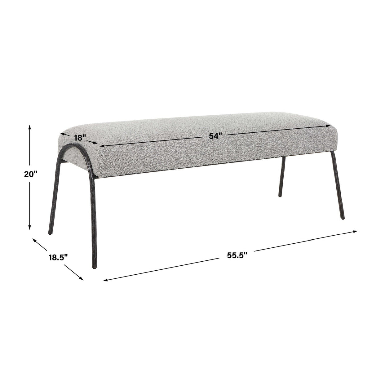 Boucle Scandinavian Bench by Uttermost Jacobsen, alternate view 8