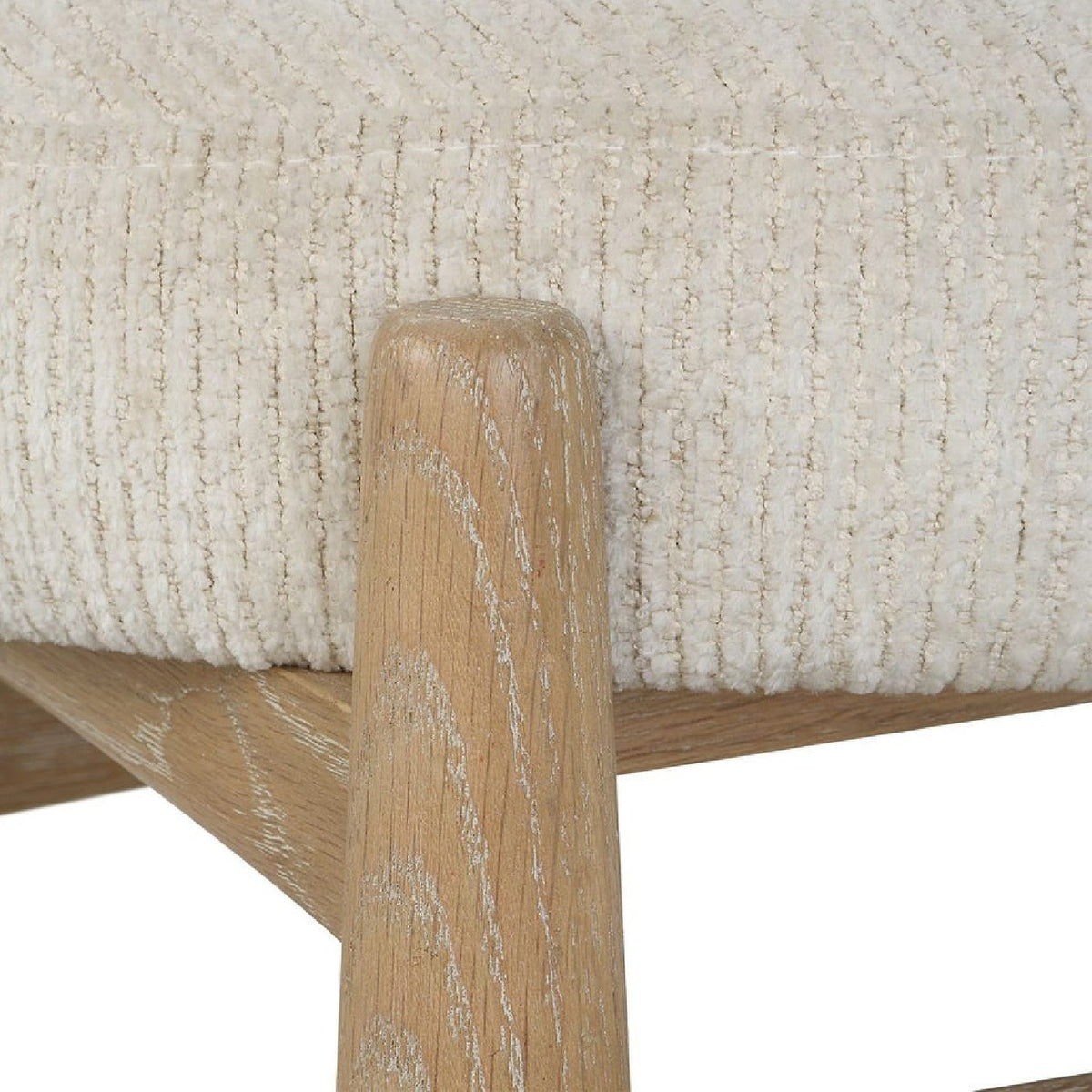 Oak Base White Fabric Bench S by Uttermost Acrobat, alternate view 5