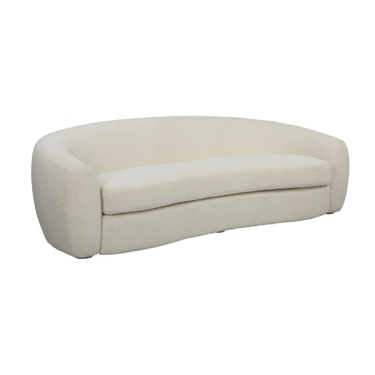 White Shearling Curved Sofa by Uttermost Capra, alternate view 3