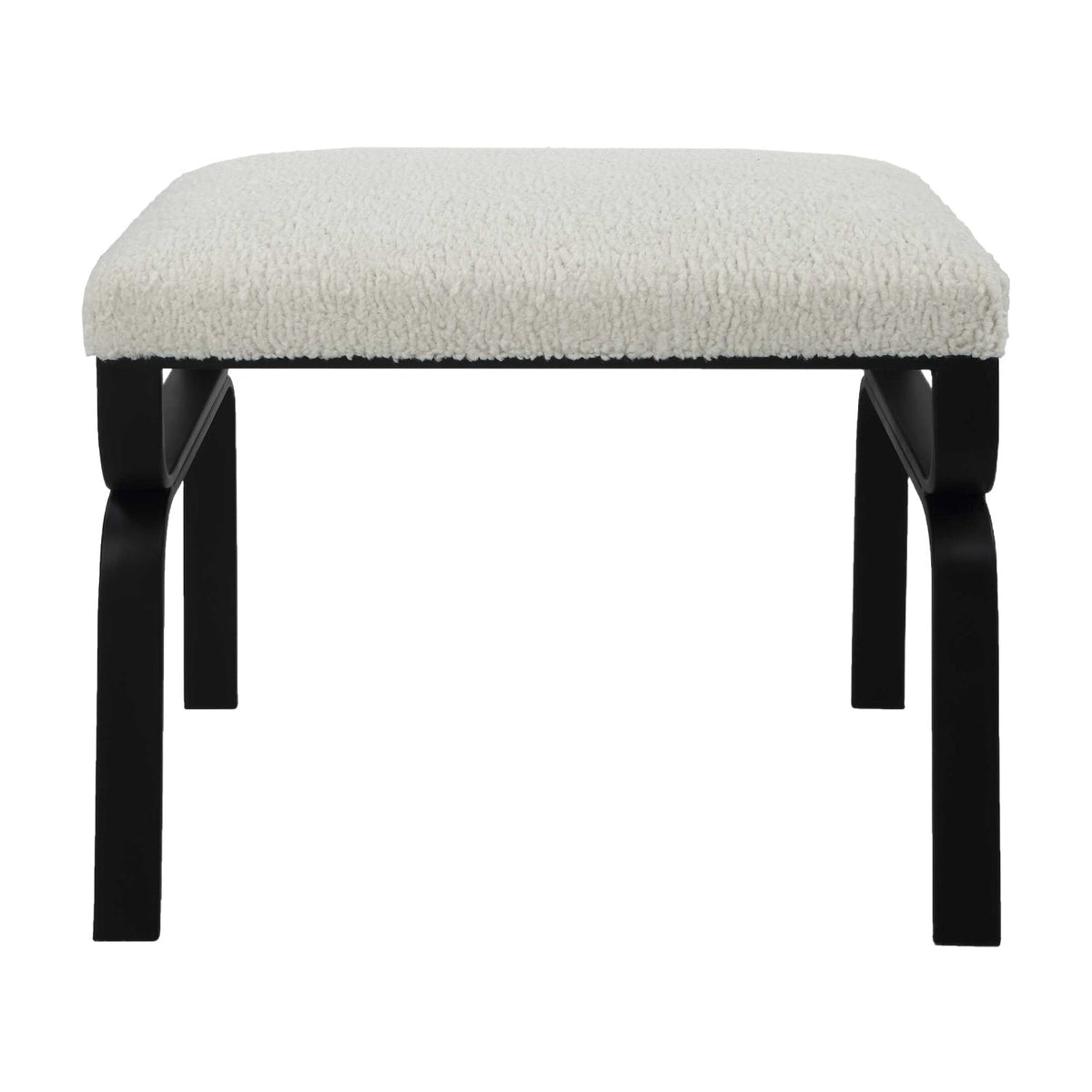 Iron Base White Shearling Bench S by Uttermost Diverge