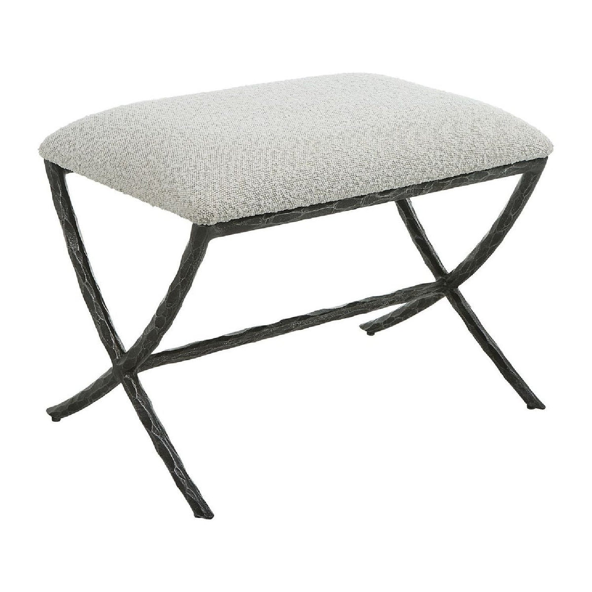 Iron Base White Boucle Bench S by Uttermost Brisby, alternate view 3