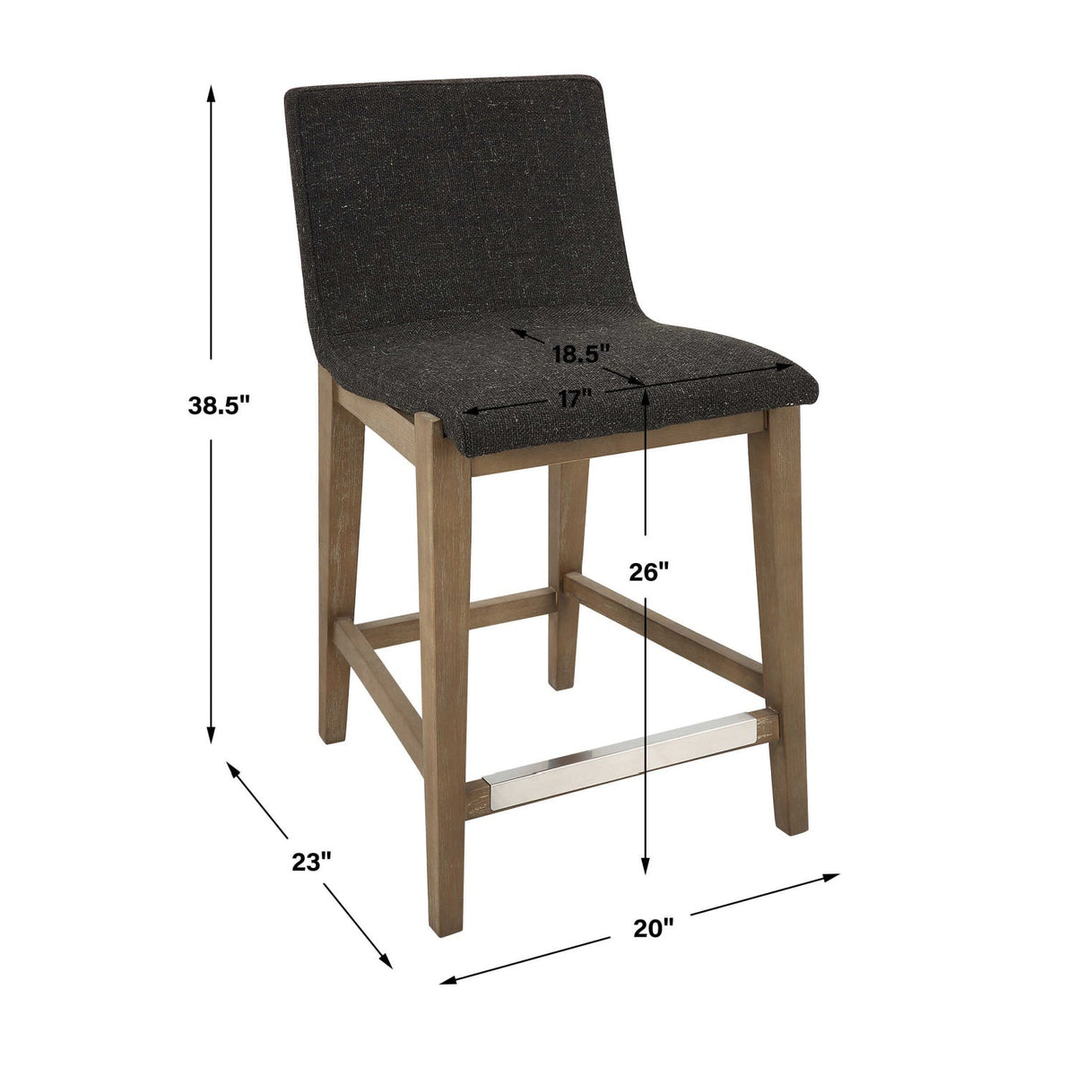 Brown Padded Counter Stool by Uttermost Klemens, alternate view 9