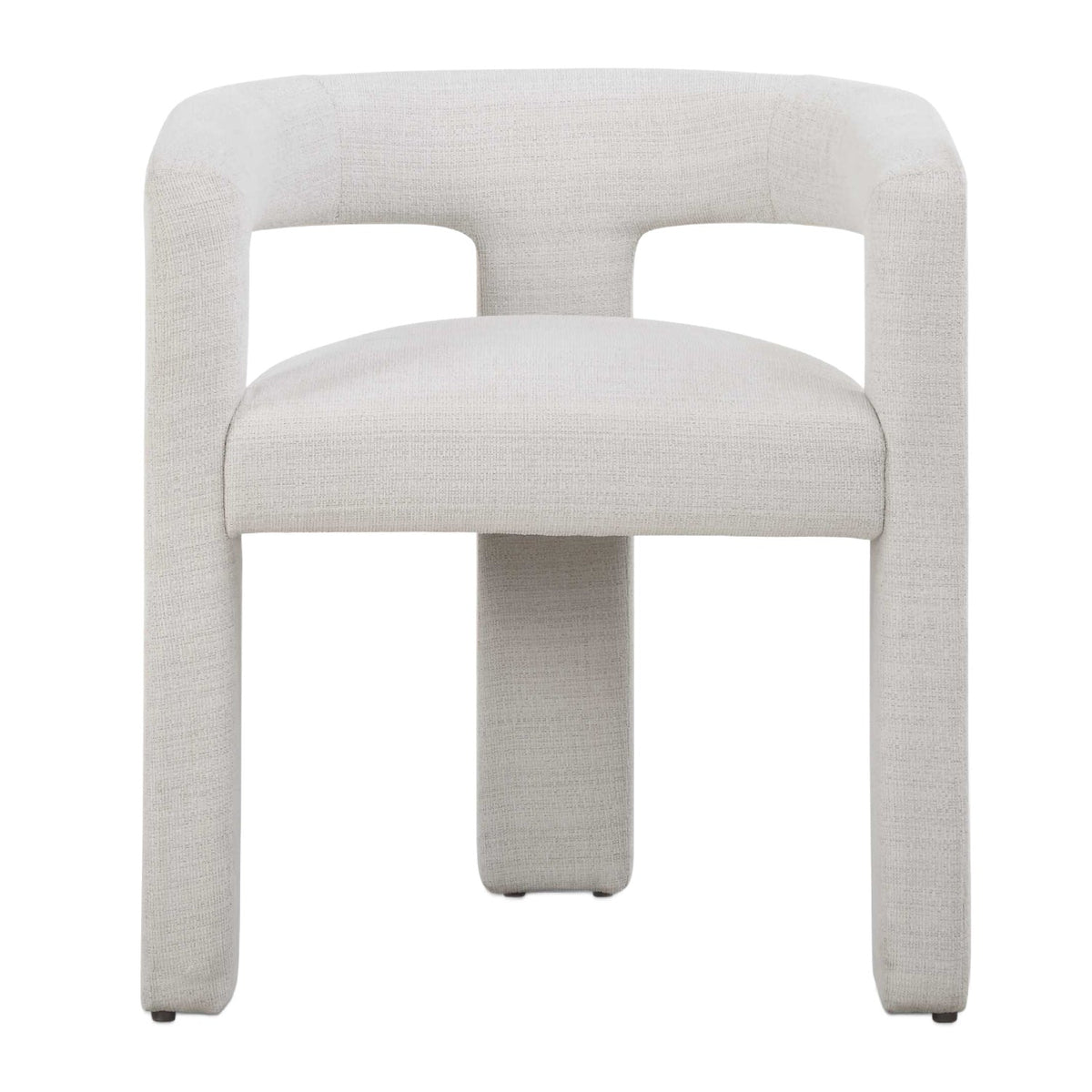 White Three-Legged Dining Chair by Uttermost Perspective