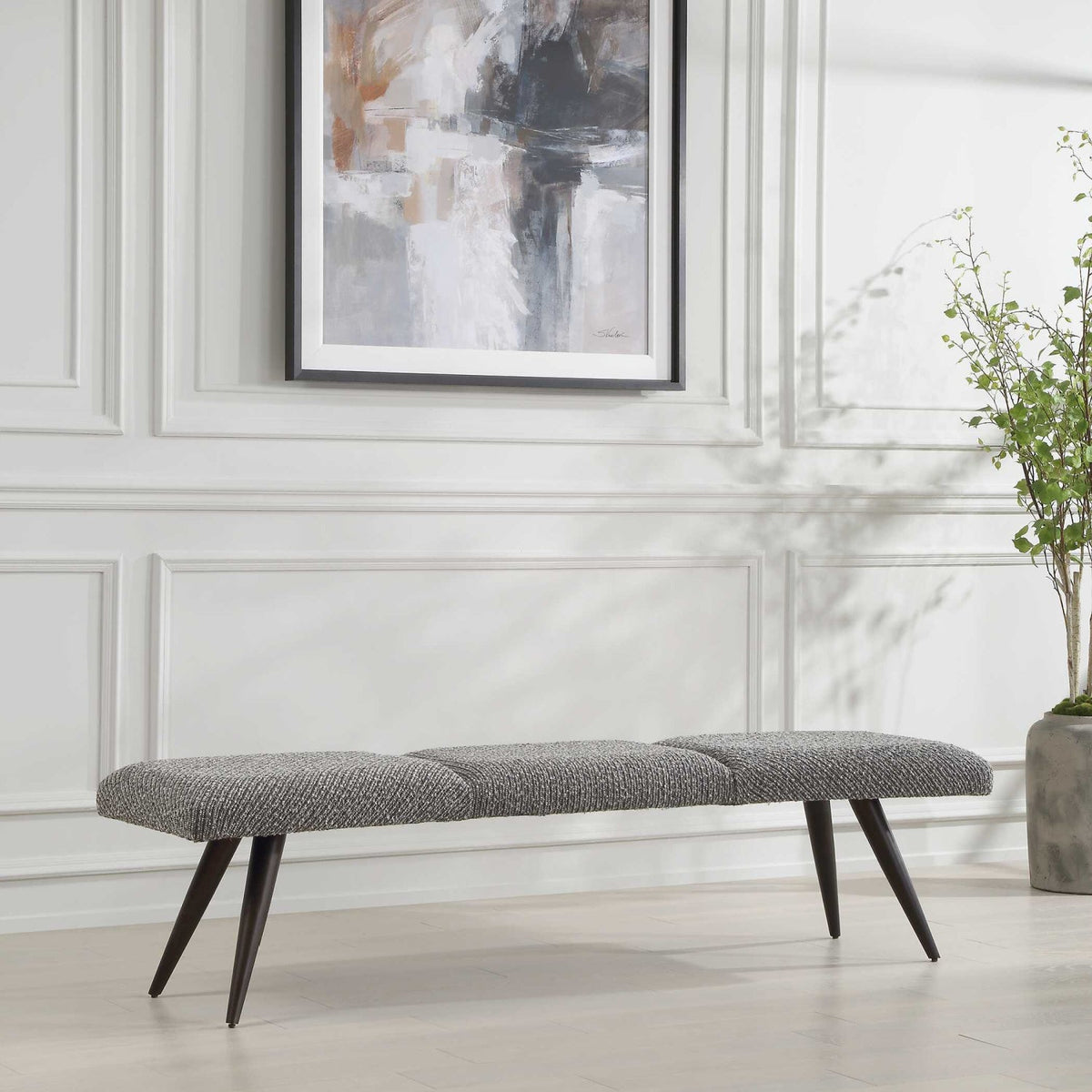 Gray Boucle Bench by Uttermost Bowtie, alternate view 8