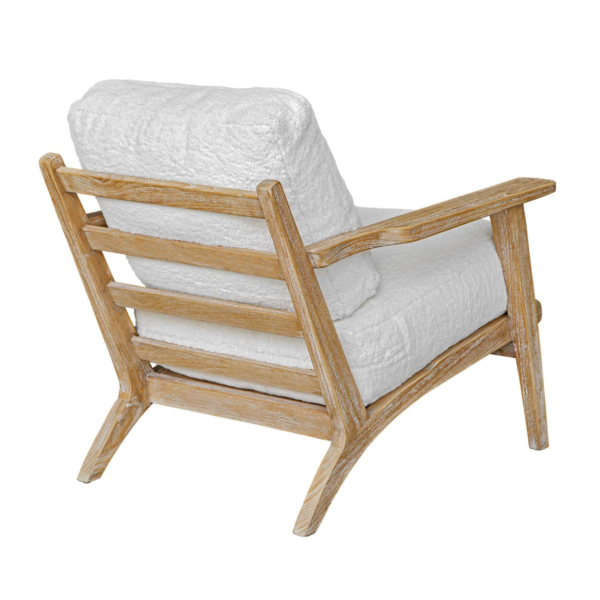 White Sheepskin Cushioned Lounge Chair by Uttermost Laid Back, alternate view 4