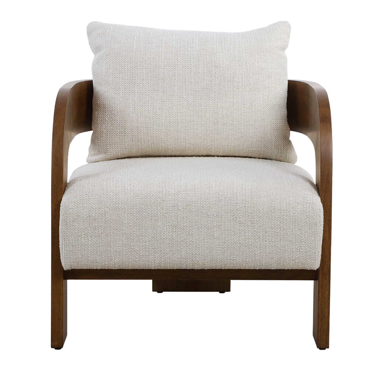 Solid Oak T-Back Accent Chair by Uttermost Rowan