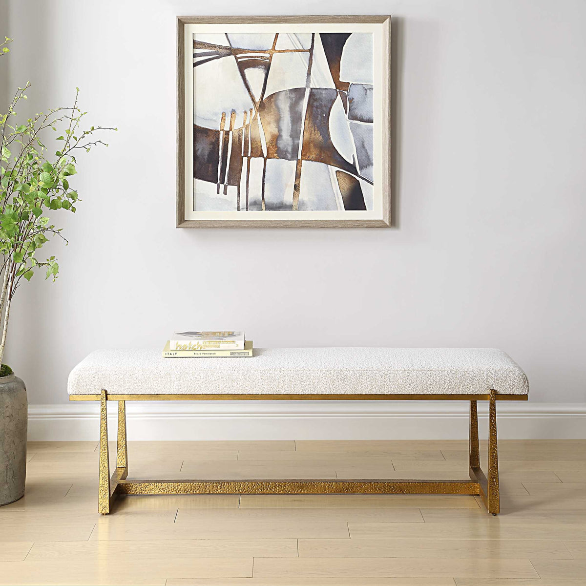 Modern European furniture - Upholstered Wool-Inspired Bench - www.oroa.com
