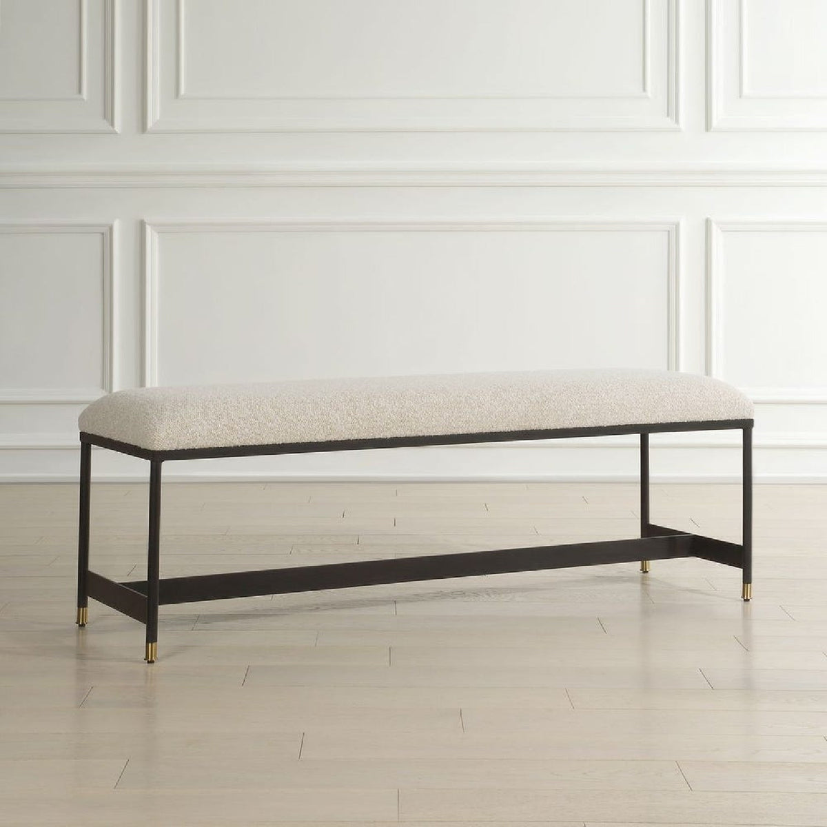 White Upholstered Bench by Uttermost Halston, alternate view 7