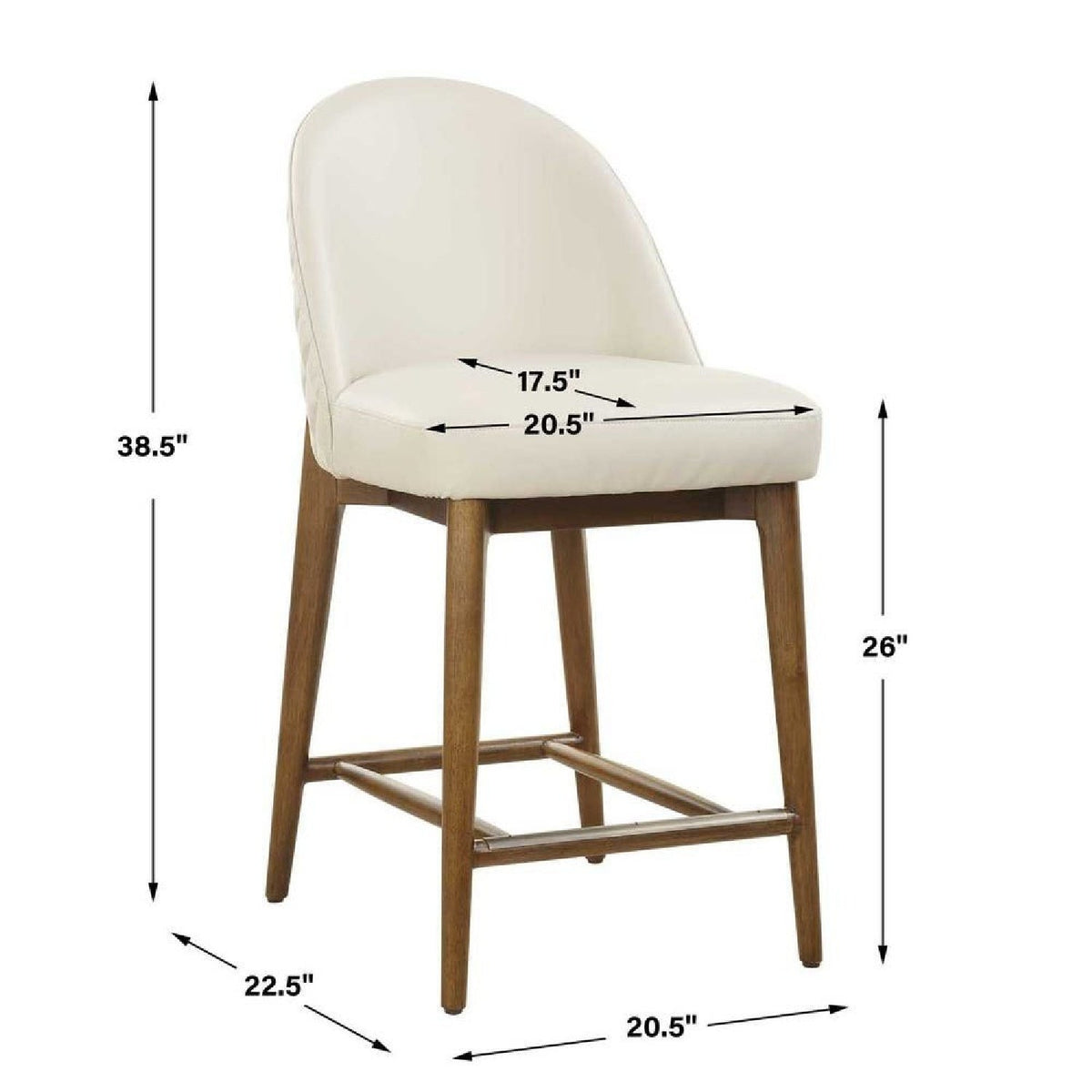 Cream Leather Inspired Counter Stool by Uttermost Stitches, alternate view 8