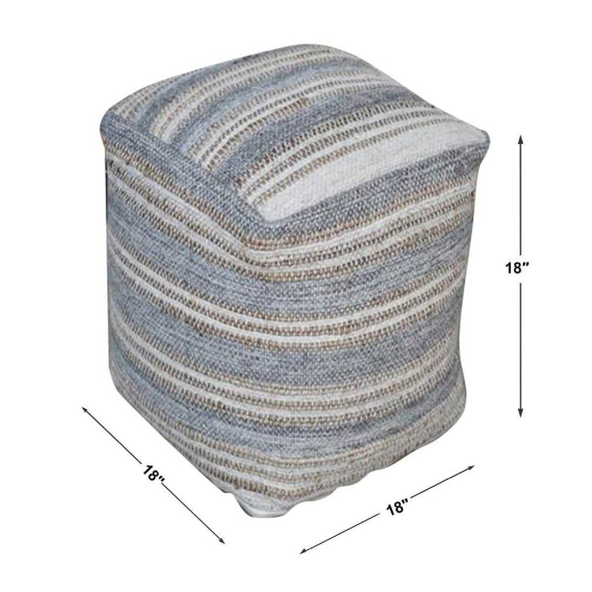 Gray & Cream Fabric Ottoman by Uttermost Mesick, alternate view 3
