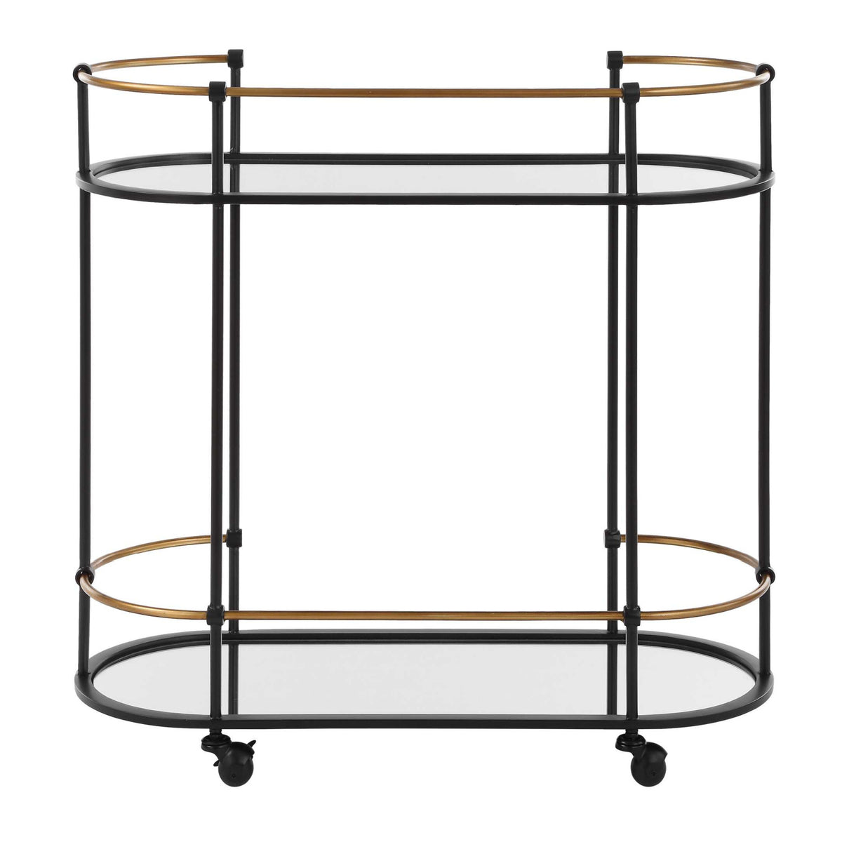 Modern European furniture - Mirrored Shelves Bar Cart - www.oroa.com