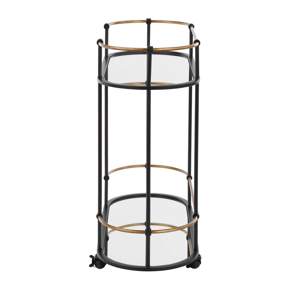 Modern European furniture - Mirrored Shelves Bar Cart - www.oroa.com