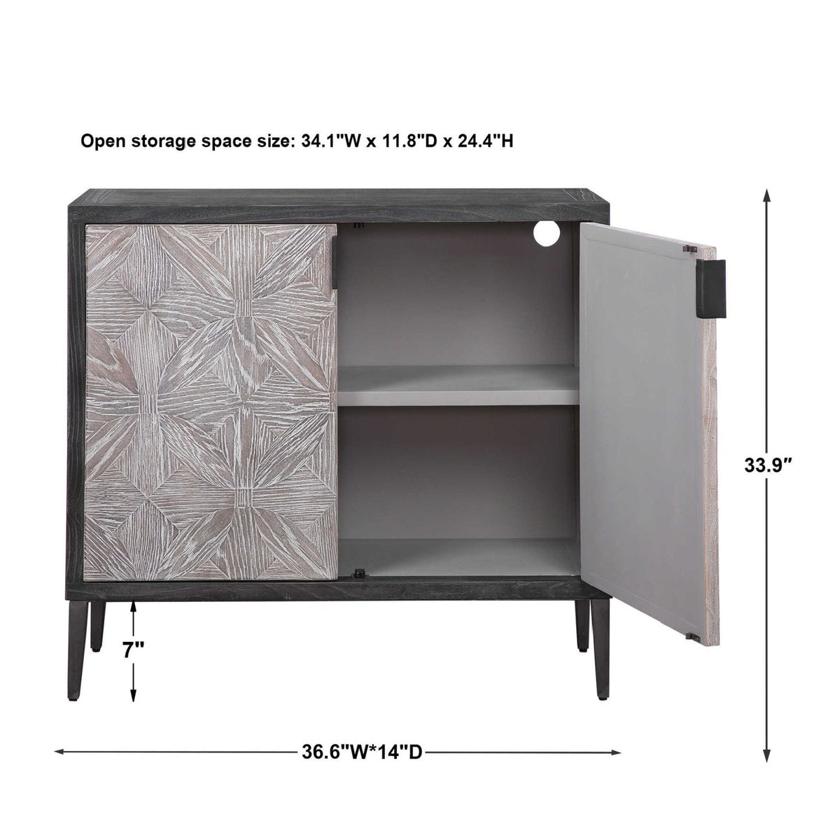 Oak Mosaic 2-Door Cabinet by Uttermost Laurentia, alternate view 7