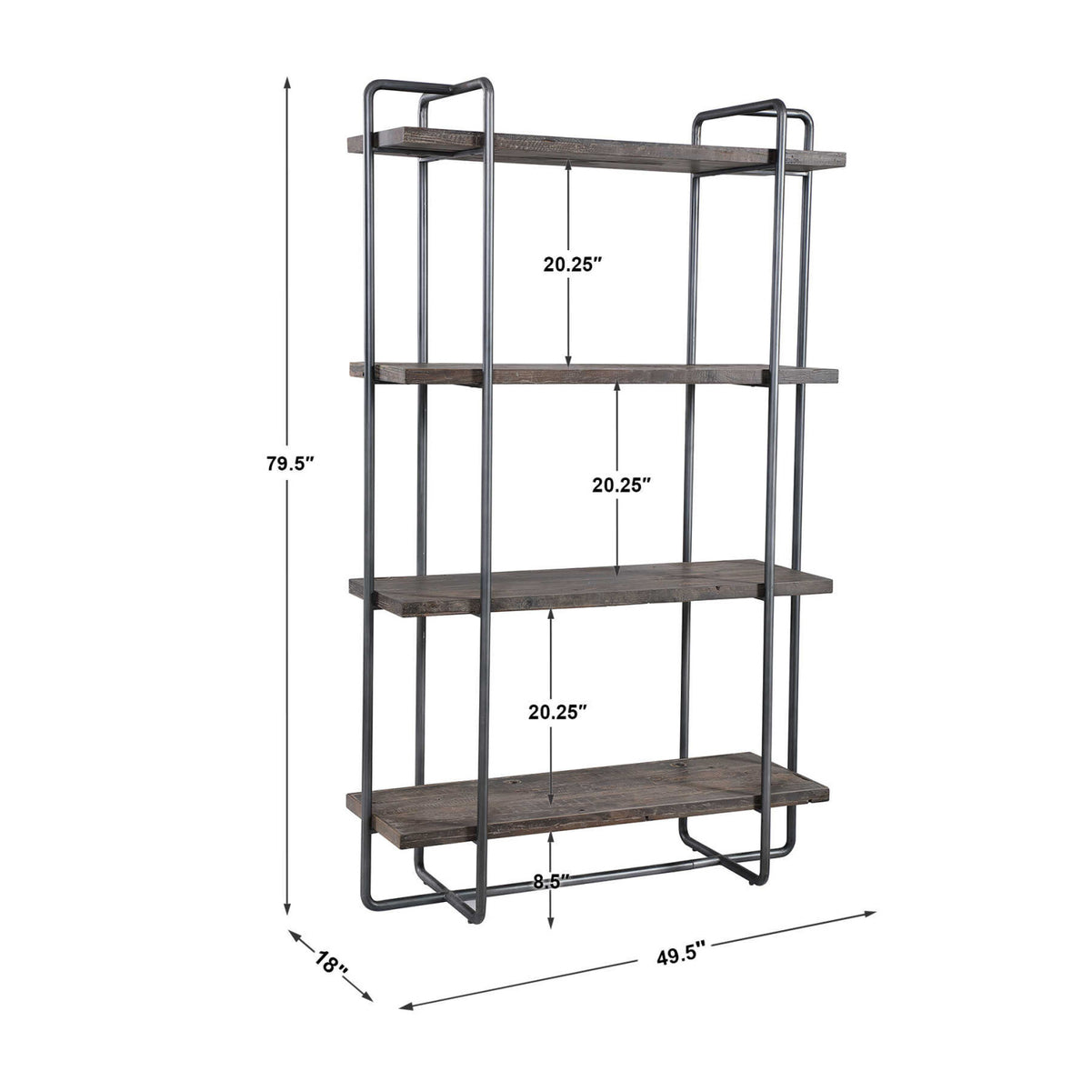Modern European furniture - Brushed Pewter Framed Bookshelf - www.oroa.com