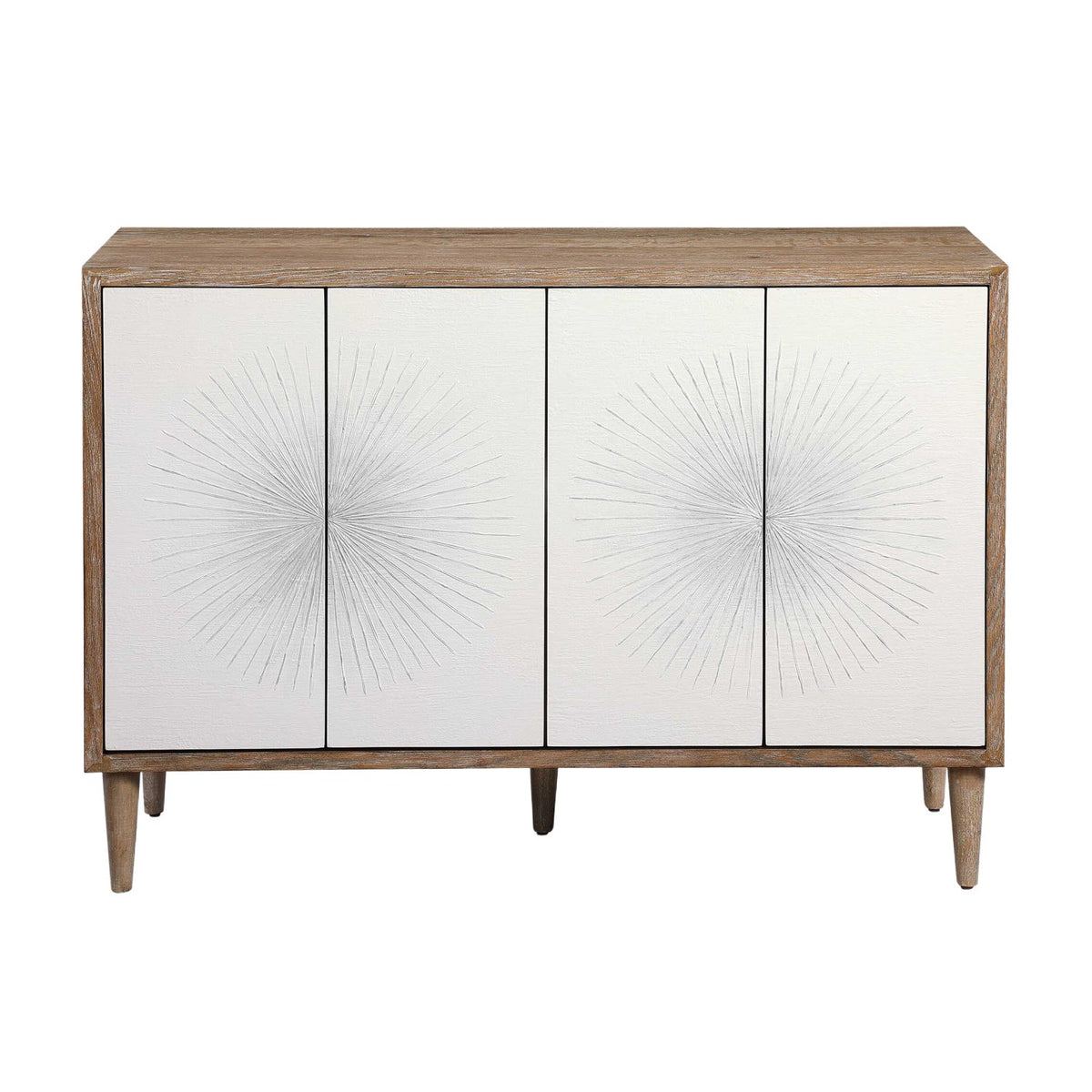White Starburst 4-Door Cabinet by Uttermost Dani