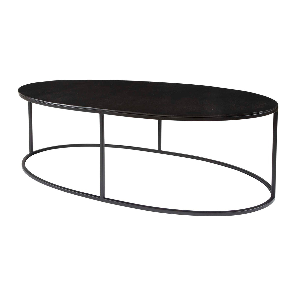 Black Aluminum Oval Coffee Table by Uttermost Coreene, alternate view 3