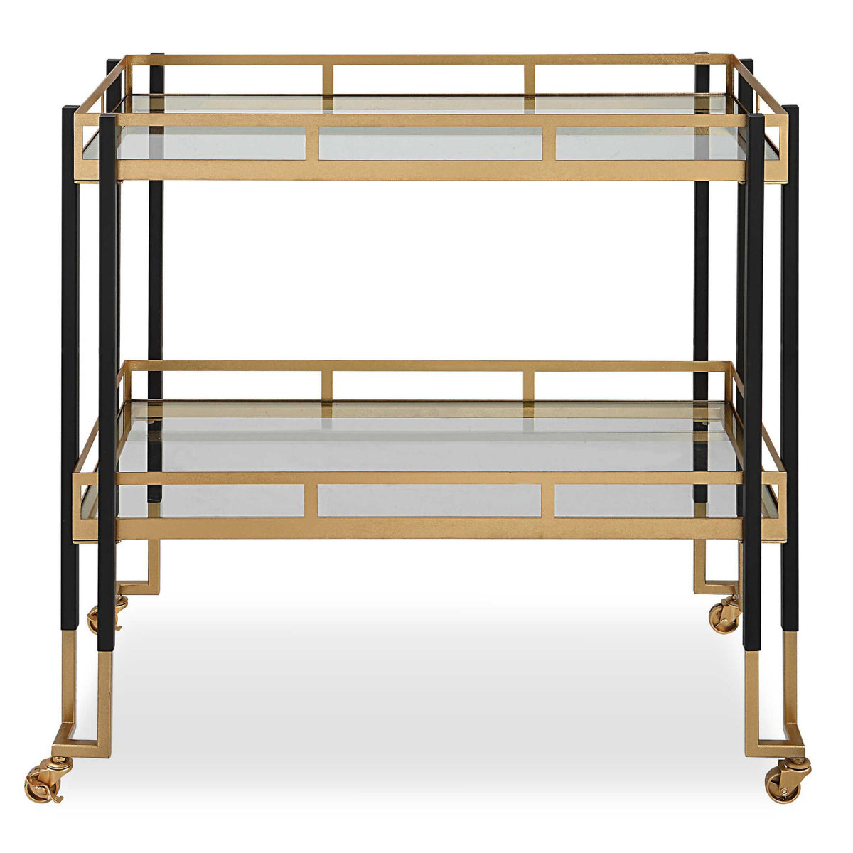 Modern European furniture - Two-Toned Metal Framed Bar Cart - www.oroa.com