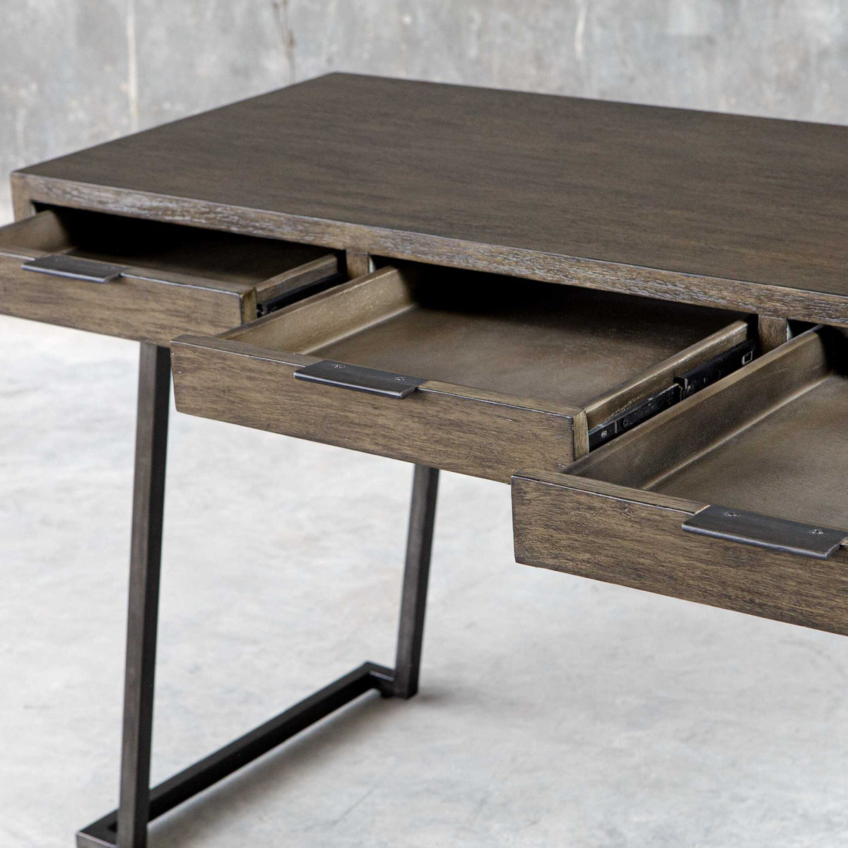 Modern European furniture - Mango Wood 3-Drawer Desk - www.oroa.com