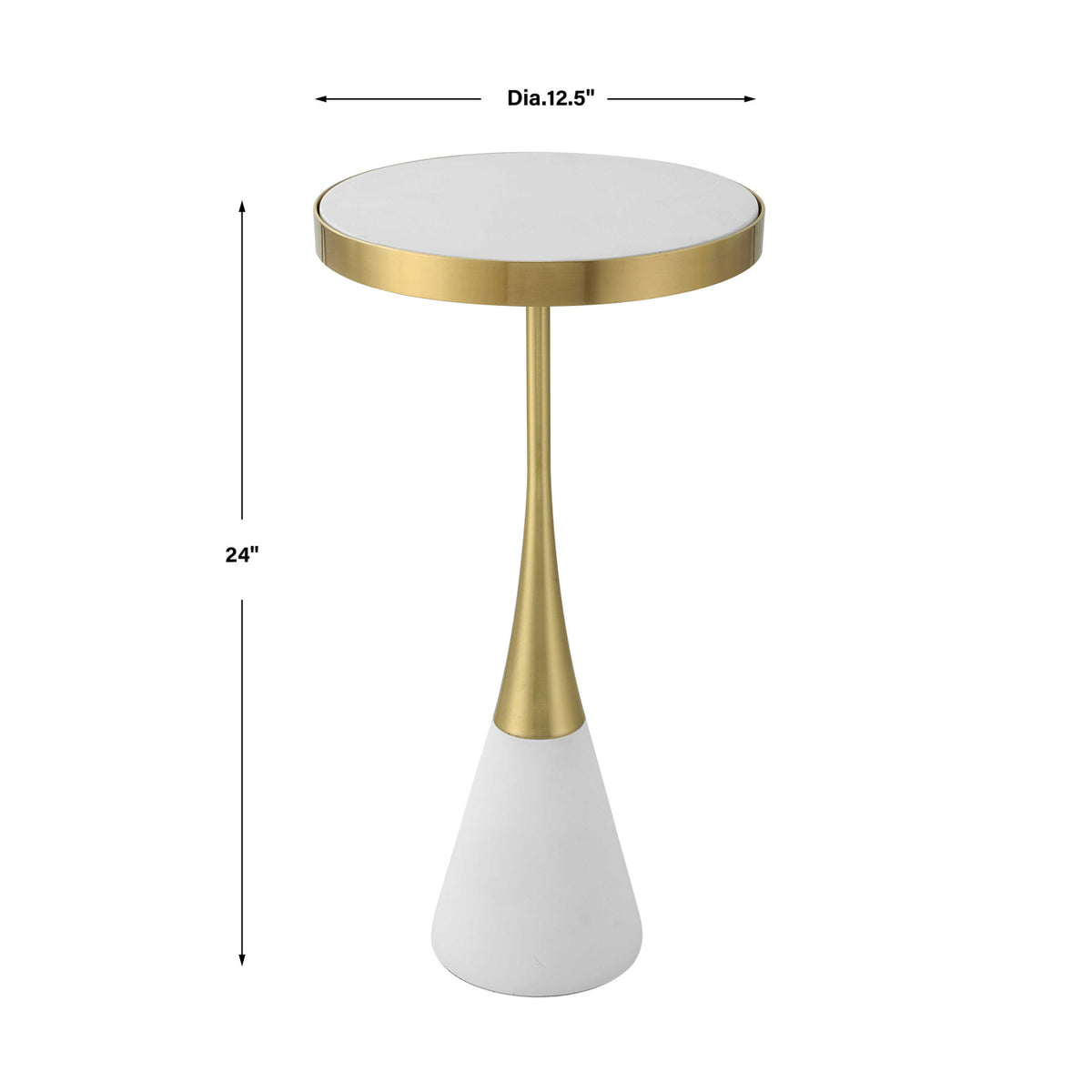 Modern European furniture - Brushed Brass Framed Accent Table - www.oroa.com