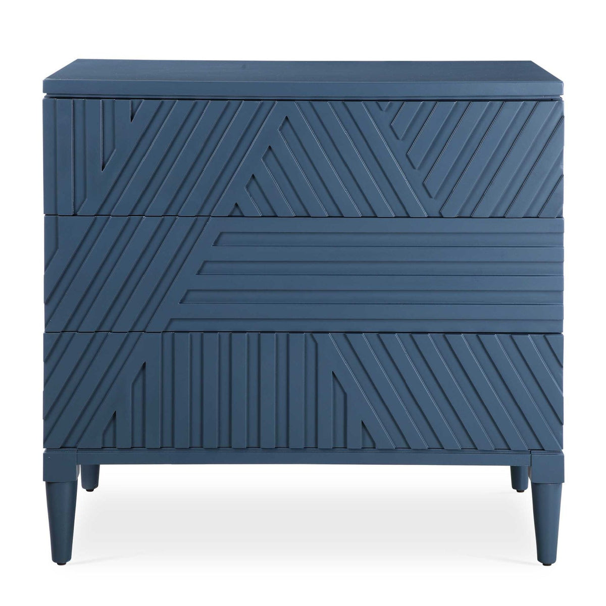 Modern European furniture - Geometric Carved 3-Drawer Chest - www.oroa.com