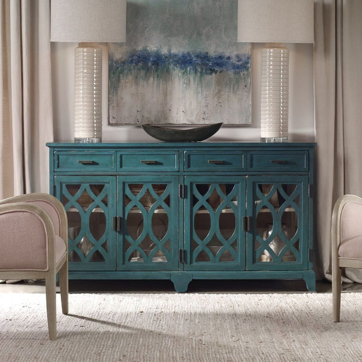 Green Wooden Cutouts Credenza by Uttermost Oksana, alternate view 7