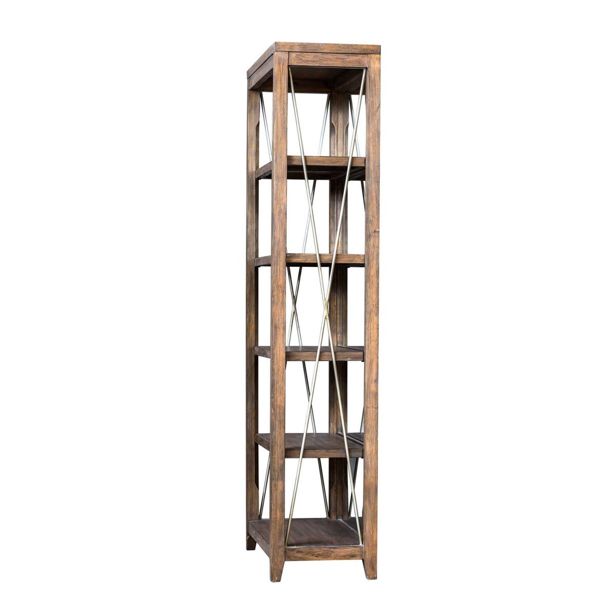 Modern European furniture - Weathered Oak Mirrored Bookshelf - www.oroa.com
