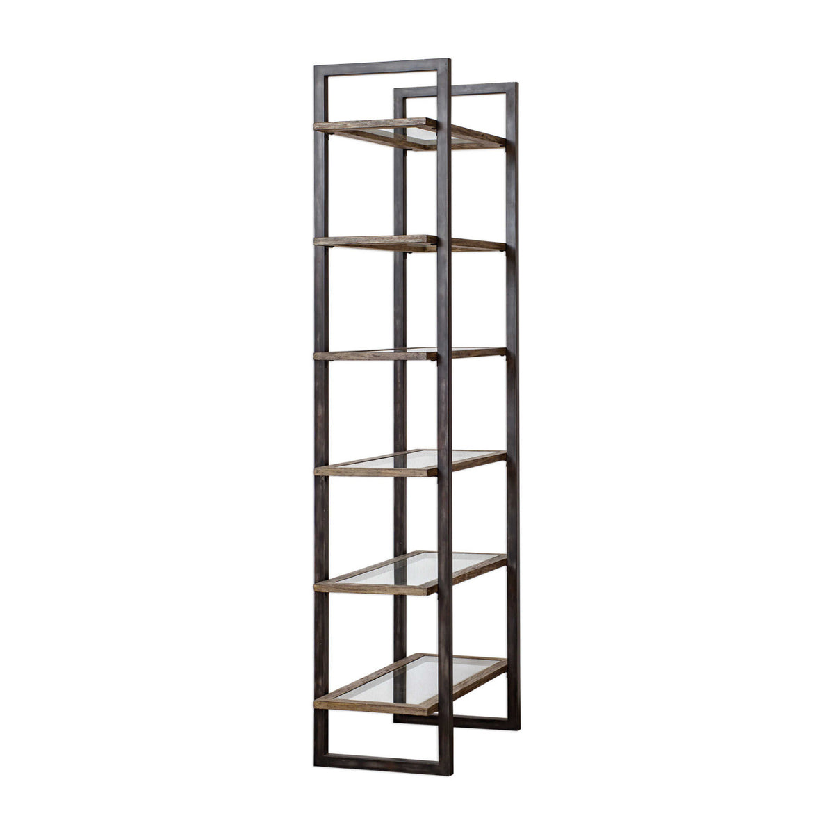 Modern European furniture - Iron Frame 6-Shelf Bookcase - www.oroa.com