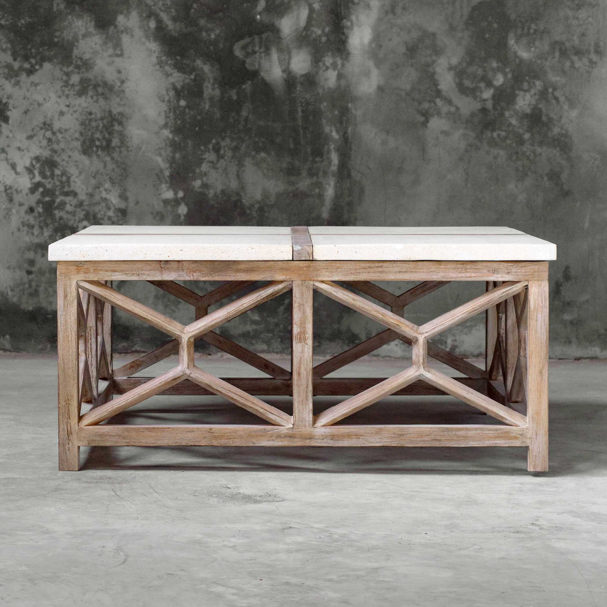 Natural Limestone Square Coffee Table by Uttermost Catali, alternate view 6