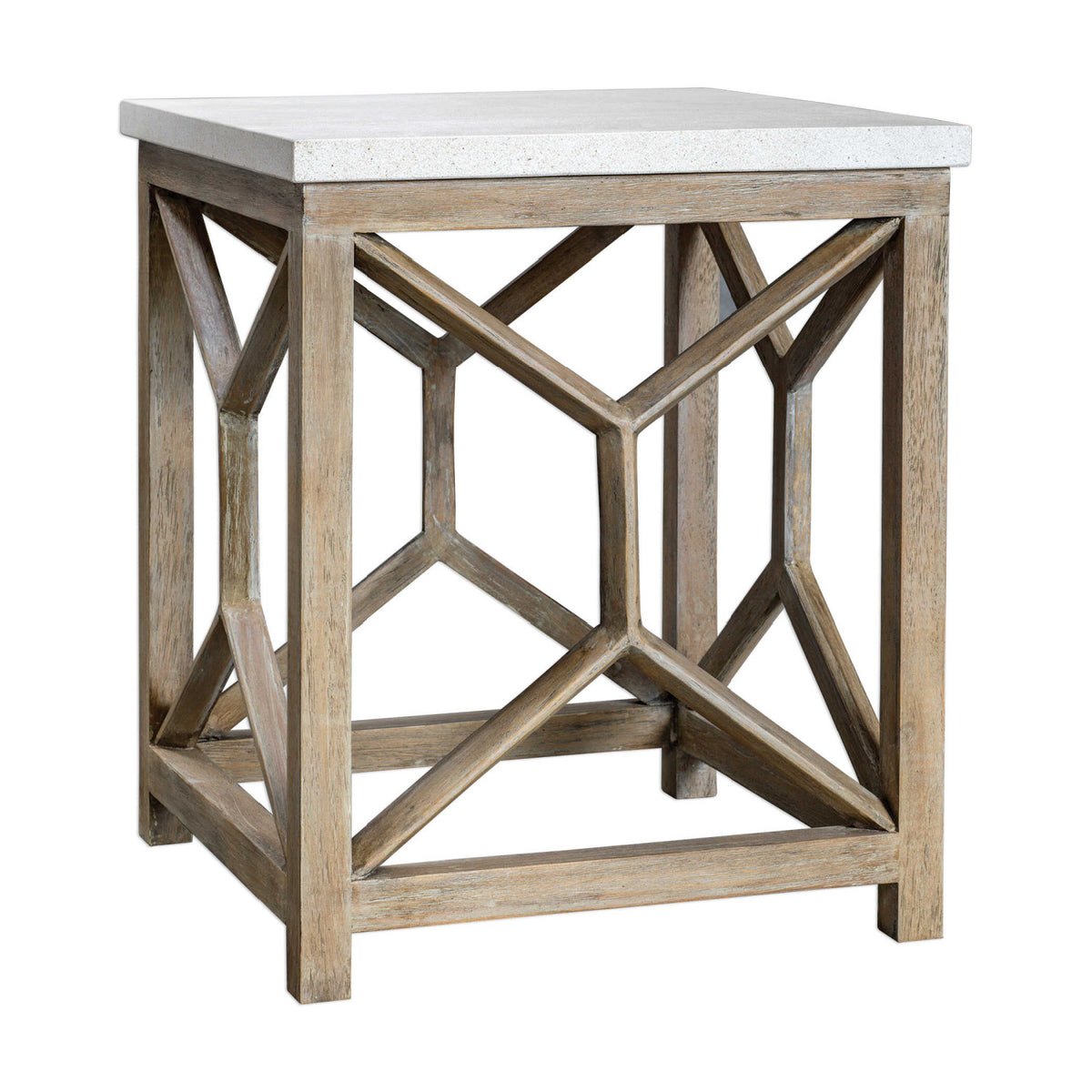 Modern European furniture - Natural Limestone Square Side Table - www.oroa.com