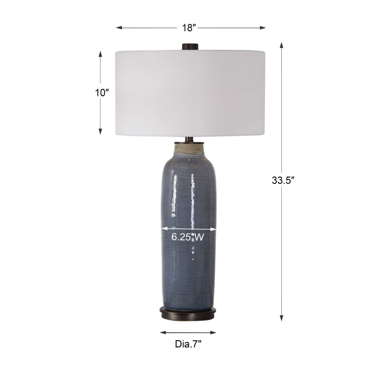 Modern European furniture - Distressed Blue Ceramic Table Lamp - www.oroa.com