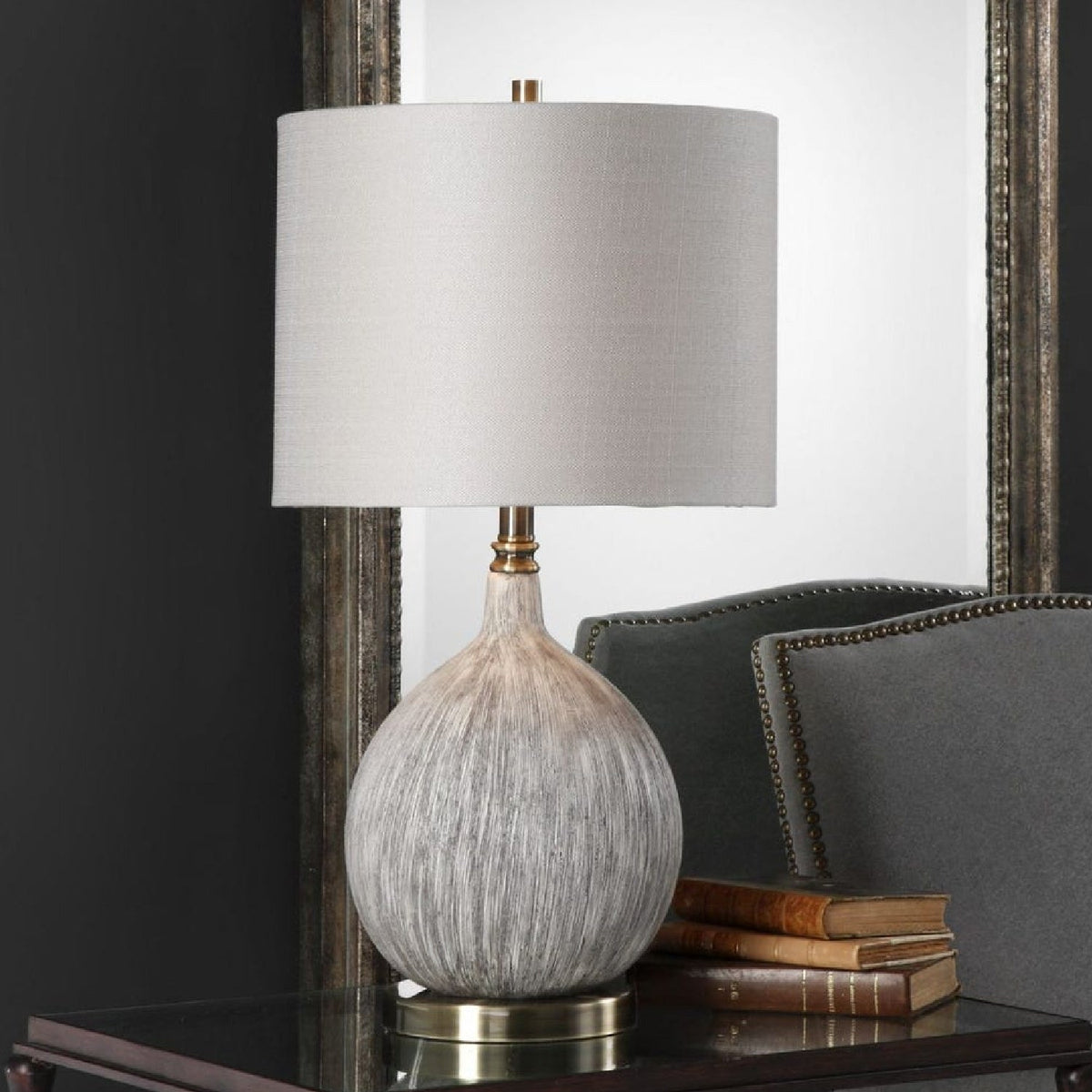Gourd-Shaped Ceramic Table Lamp by Uttermost Hedera, alternate view 5