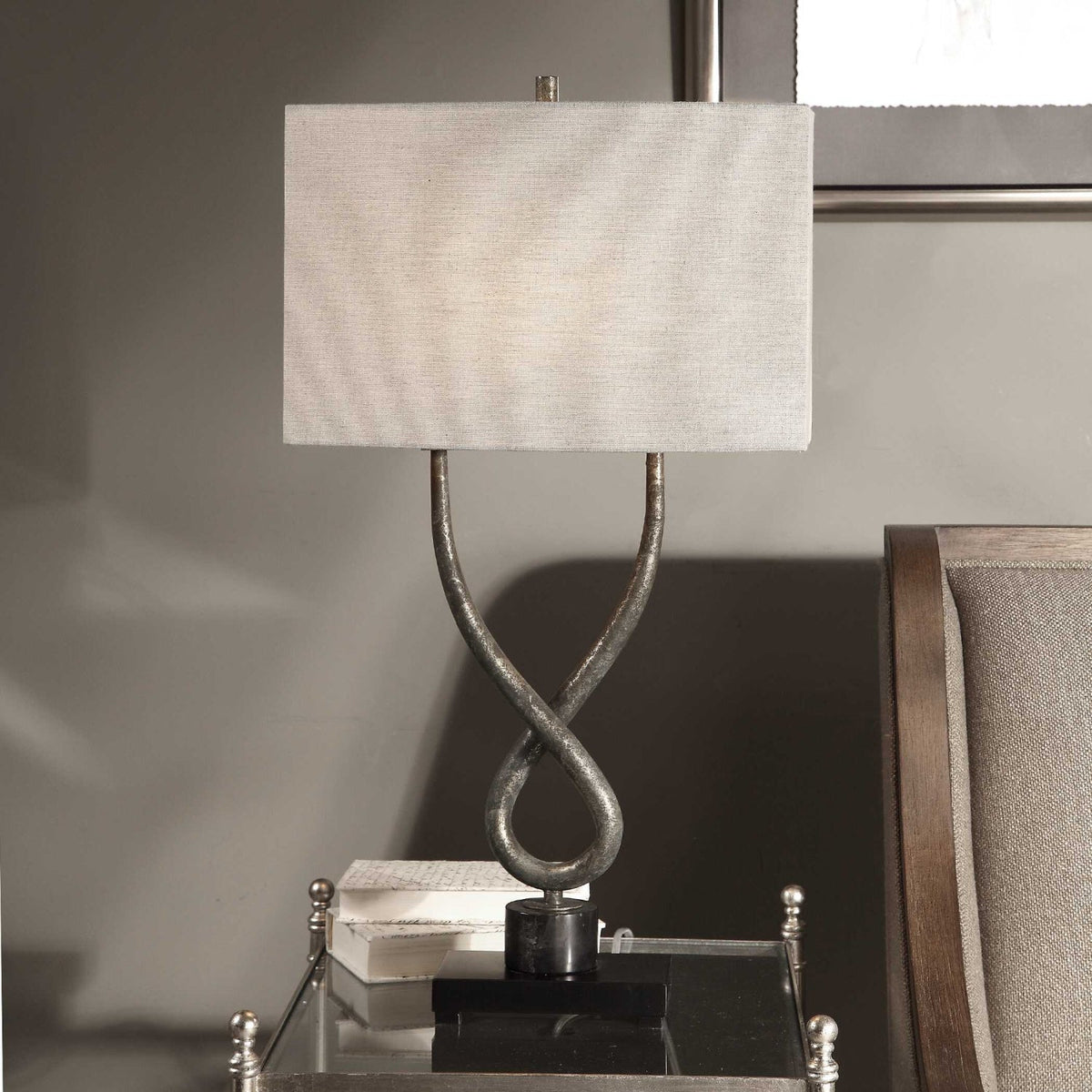 Modern European furniture - Twisted Aged Silver Table Lamp by Uttermost Talema - www.oroa.com