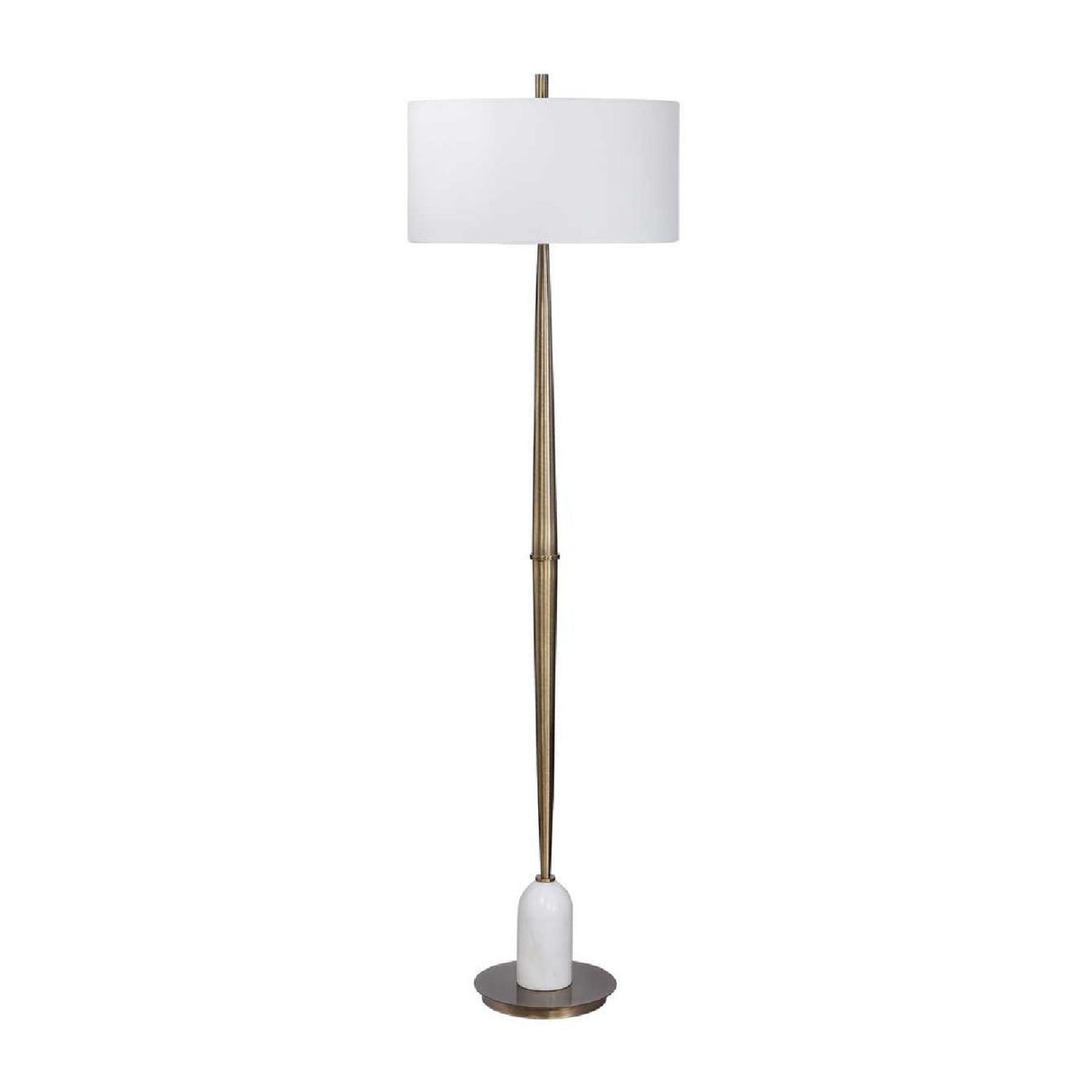 Tapered Antique Brass Floor Lamp | Uttermost Minette - www.oroa.com