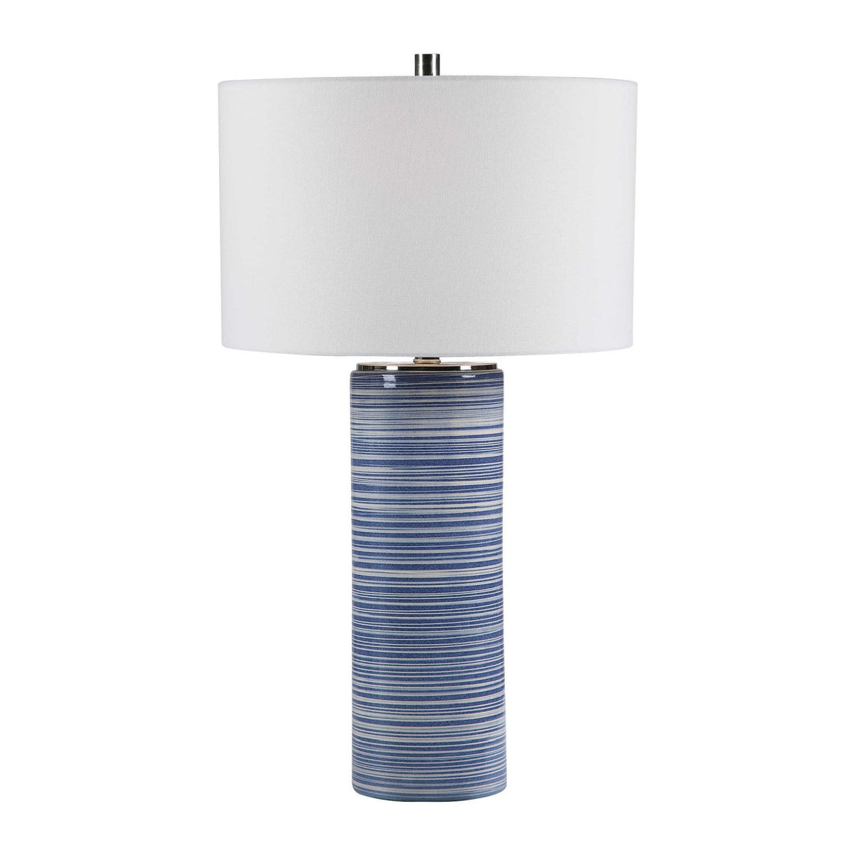 Modern European furniture - Blue Stripes Ceramic Table Lamp by Uttermost Montauk - www.oroa.com