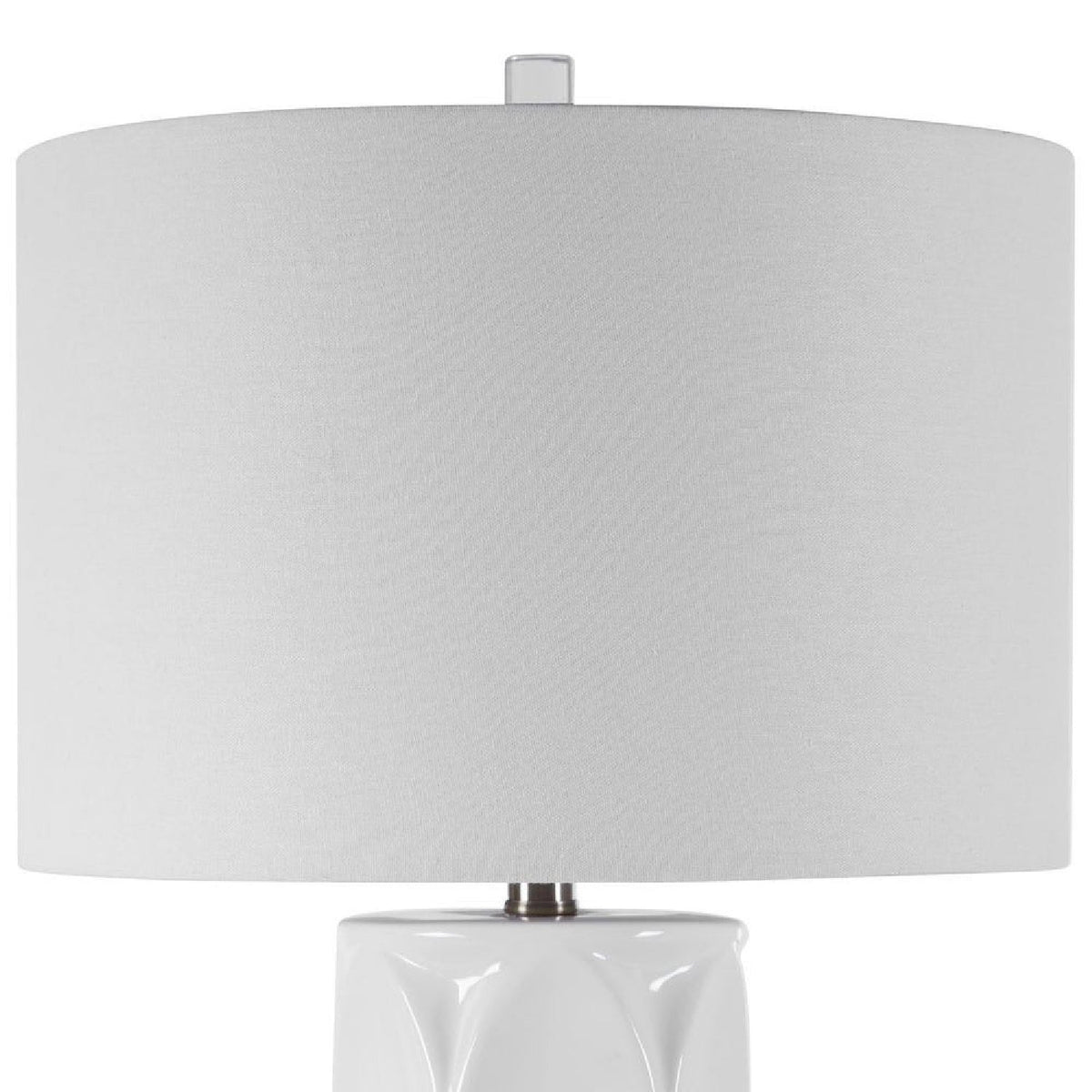 Modern European furniture - Glossy White Ceramic Table Lamp by Uttermost Sinclair - www.oroa.com