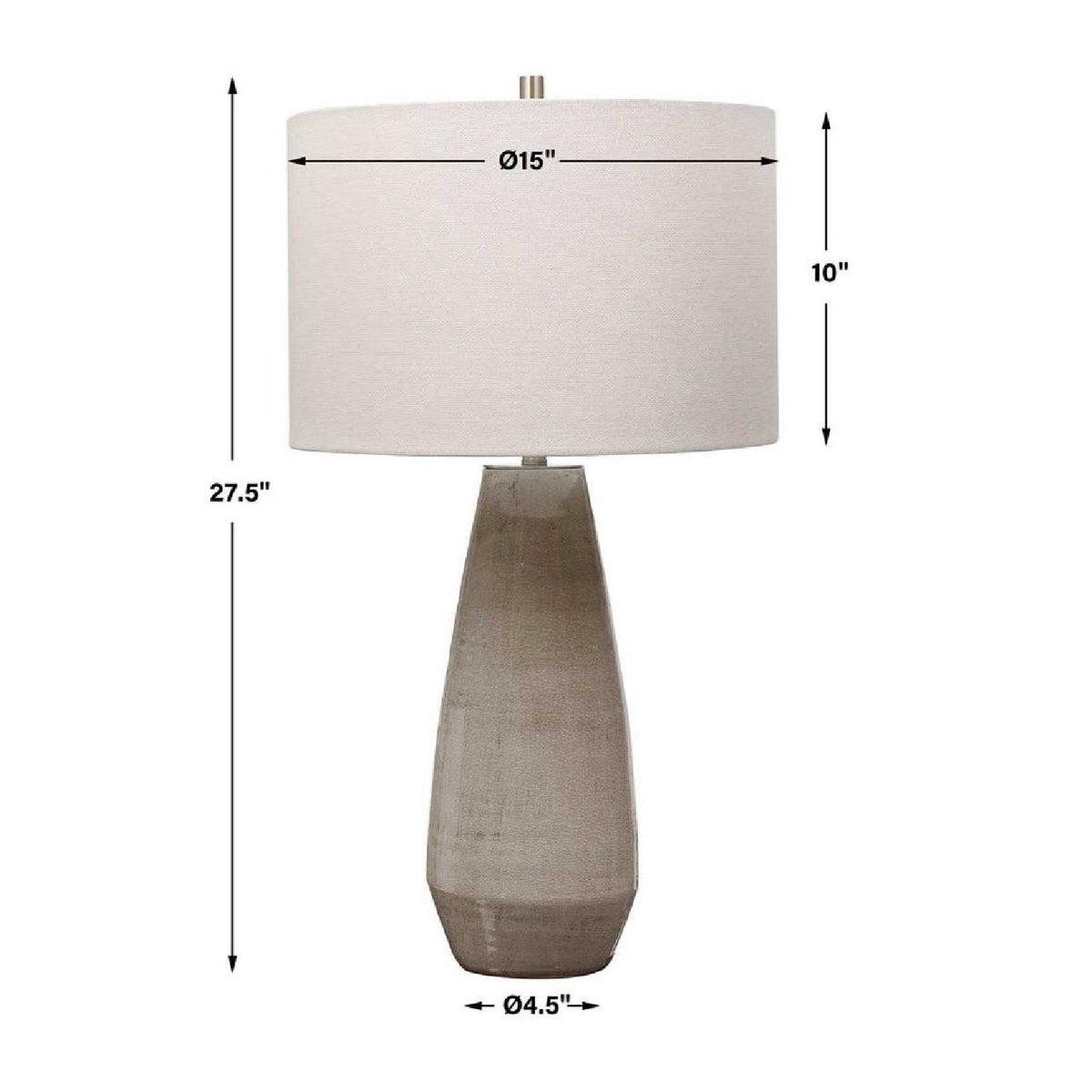 Crackled Gray Ceramic Table Lamp by Uttermost Volterra, alternate view 4