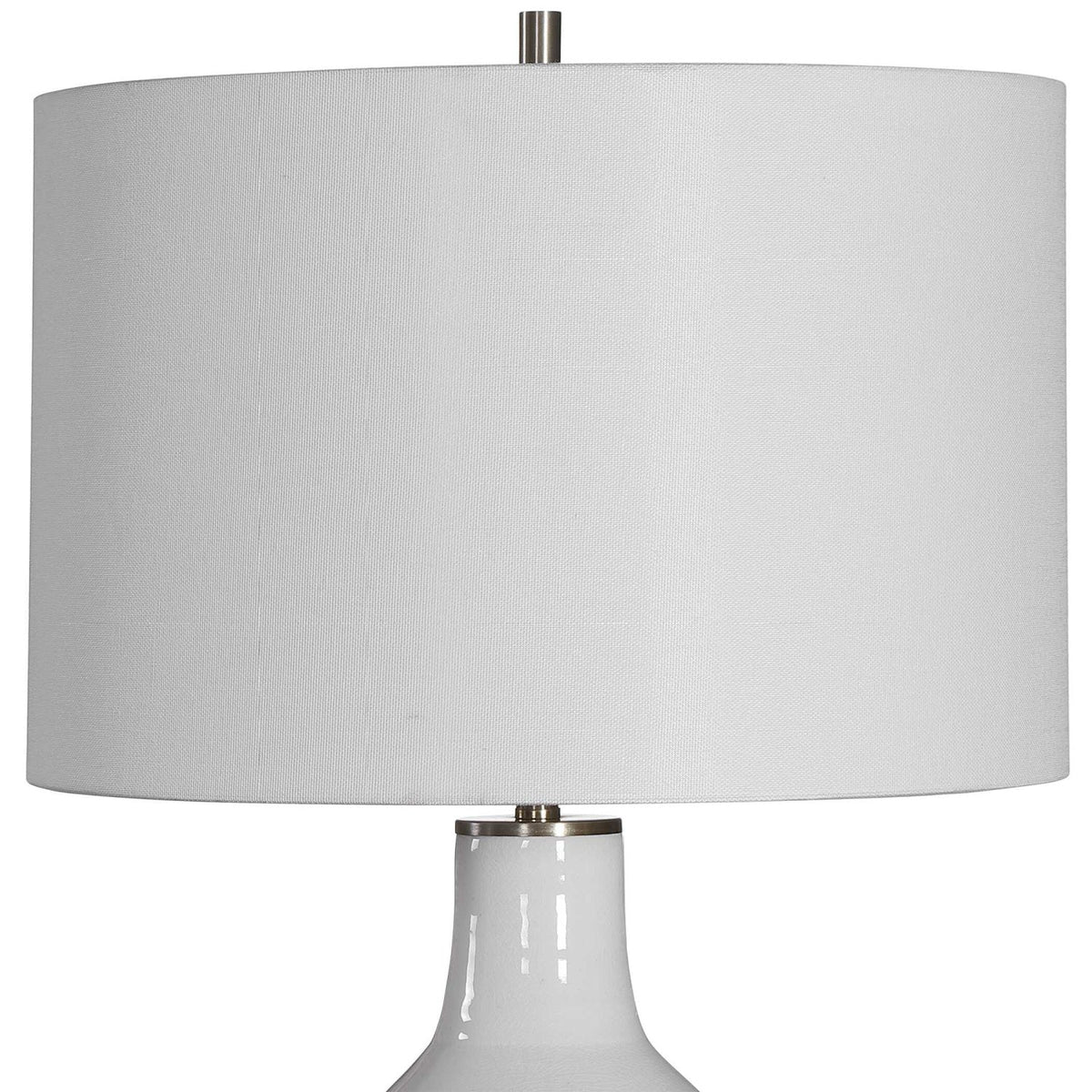 Modern European furniture - Crackled White Ceramic Table Lamp by Uttermost Dakota - www.oroa.com