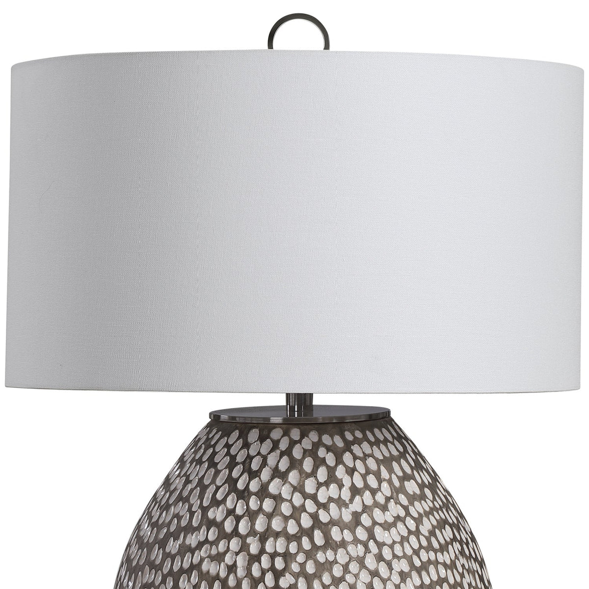 Modern European furniture - Pitted Gray Ceramic Table Lamp by Uttermost Cyprien - www.oroa.com