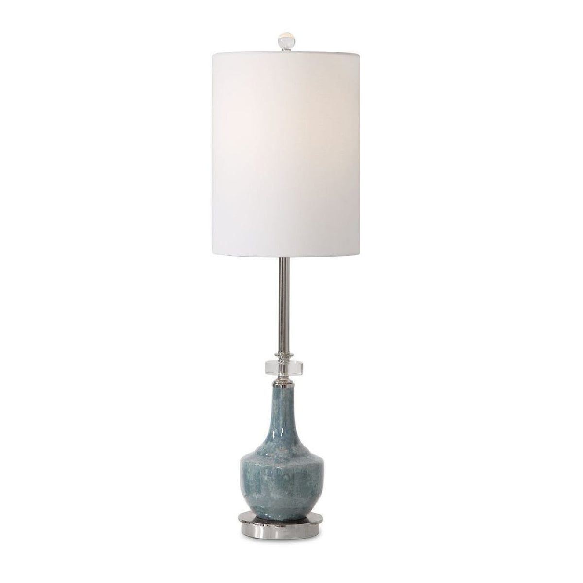 Mottled Blue Ceramic Buffet Lamp by Uttermost Piers, alternate view 3